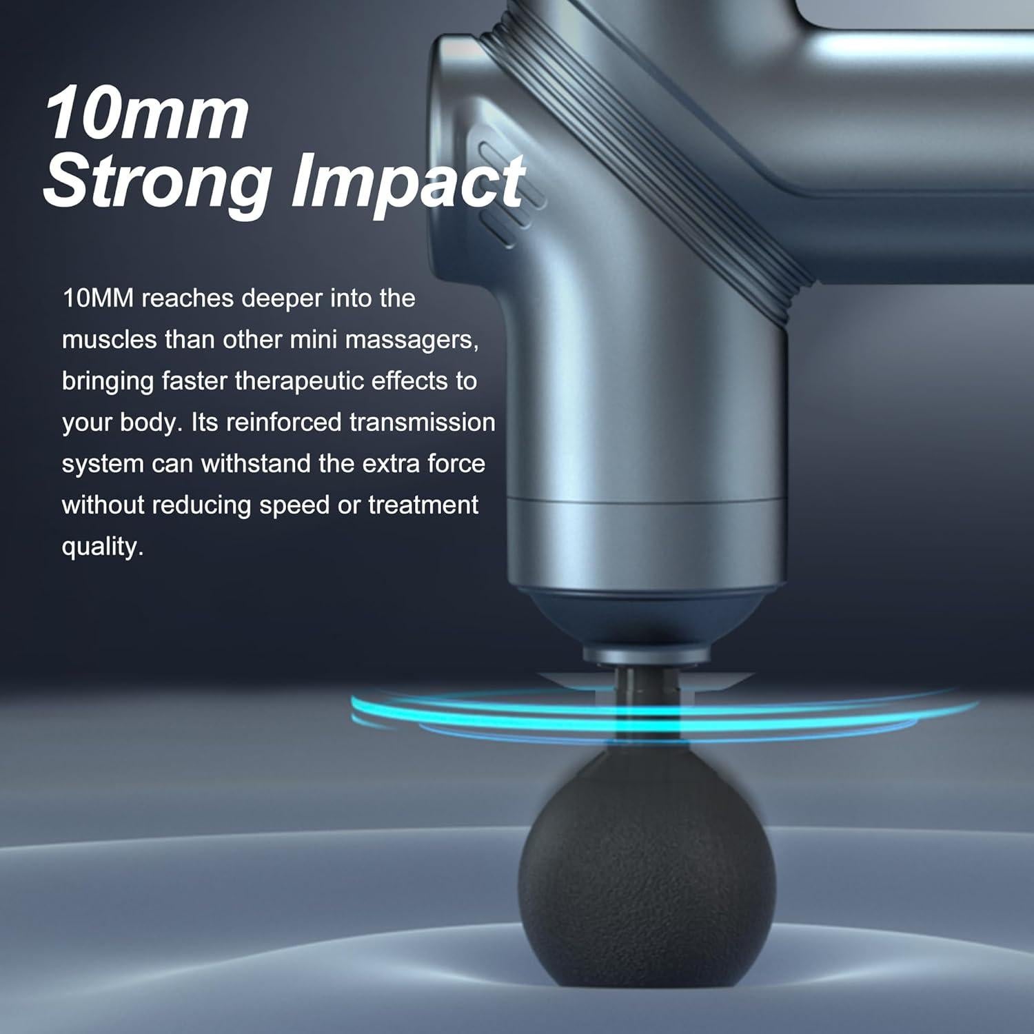 Pistola de Masaje LEK-518X-8 Portátil con 4 Cabezas Intercambiables