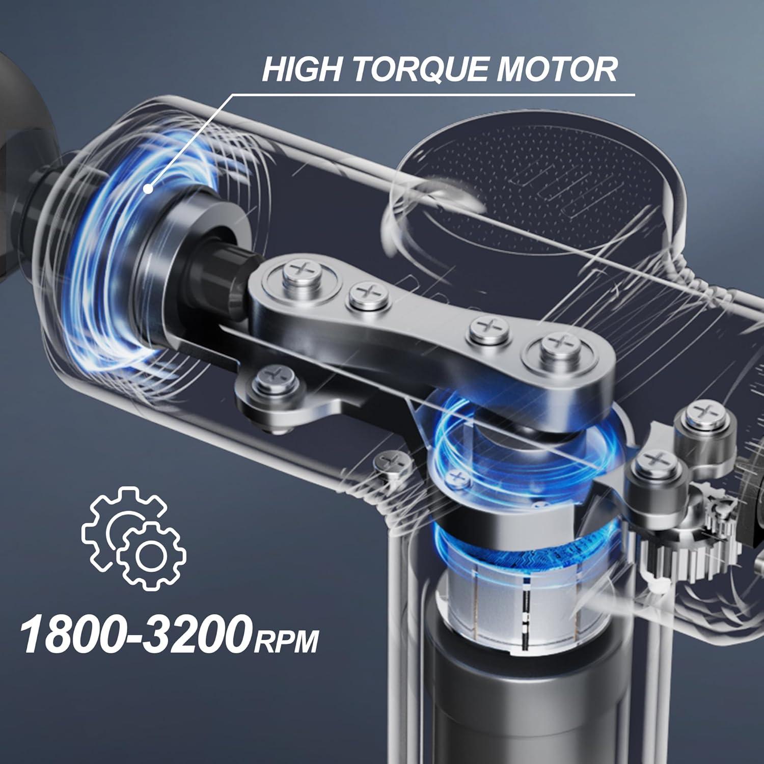 Pistola de Masaje LEK-518X-8 Portátil con 4 Cabezas Intercambiables