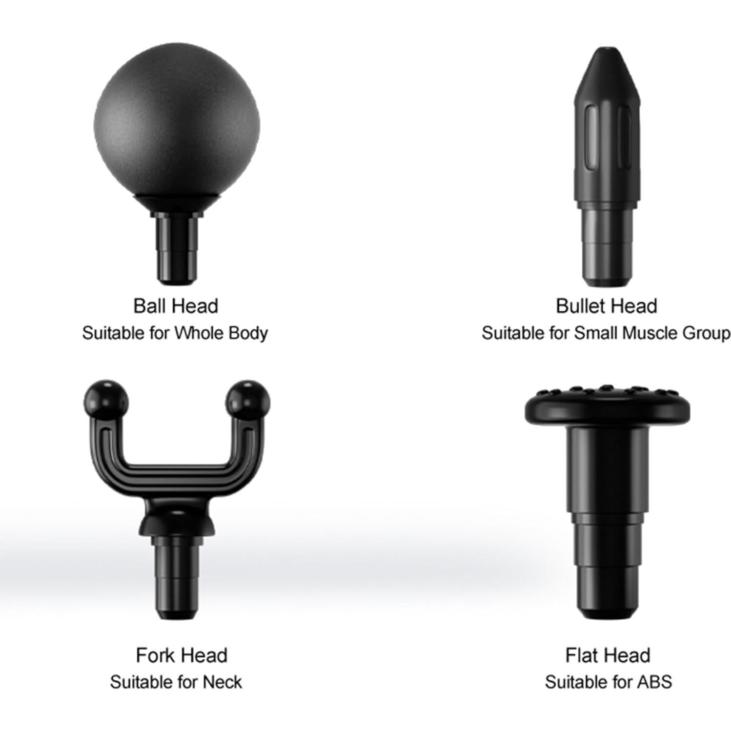 Pistola de Masaje LEK-518X-8 Portátil con 4 Cabezas Intercambiables