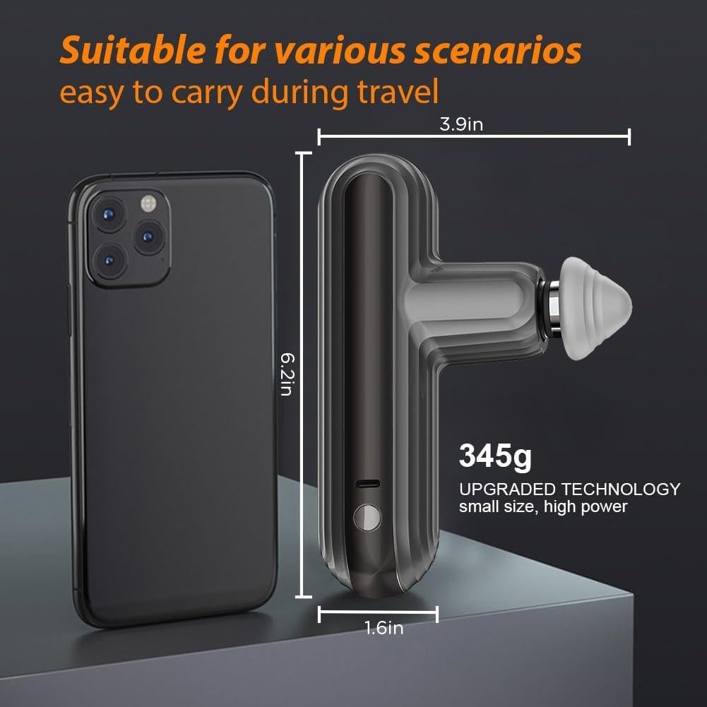 Pistola de Masaje Portátil ABPBP SK9 Mini - Tejido Profundo, 4 Cabezas