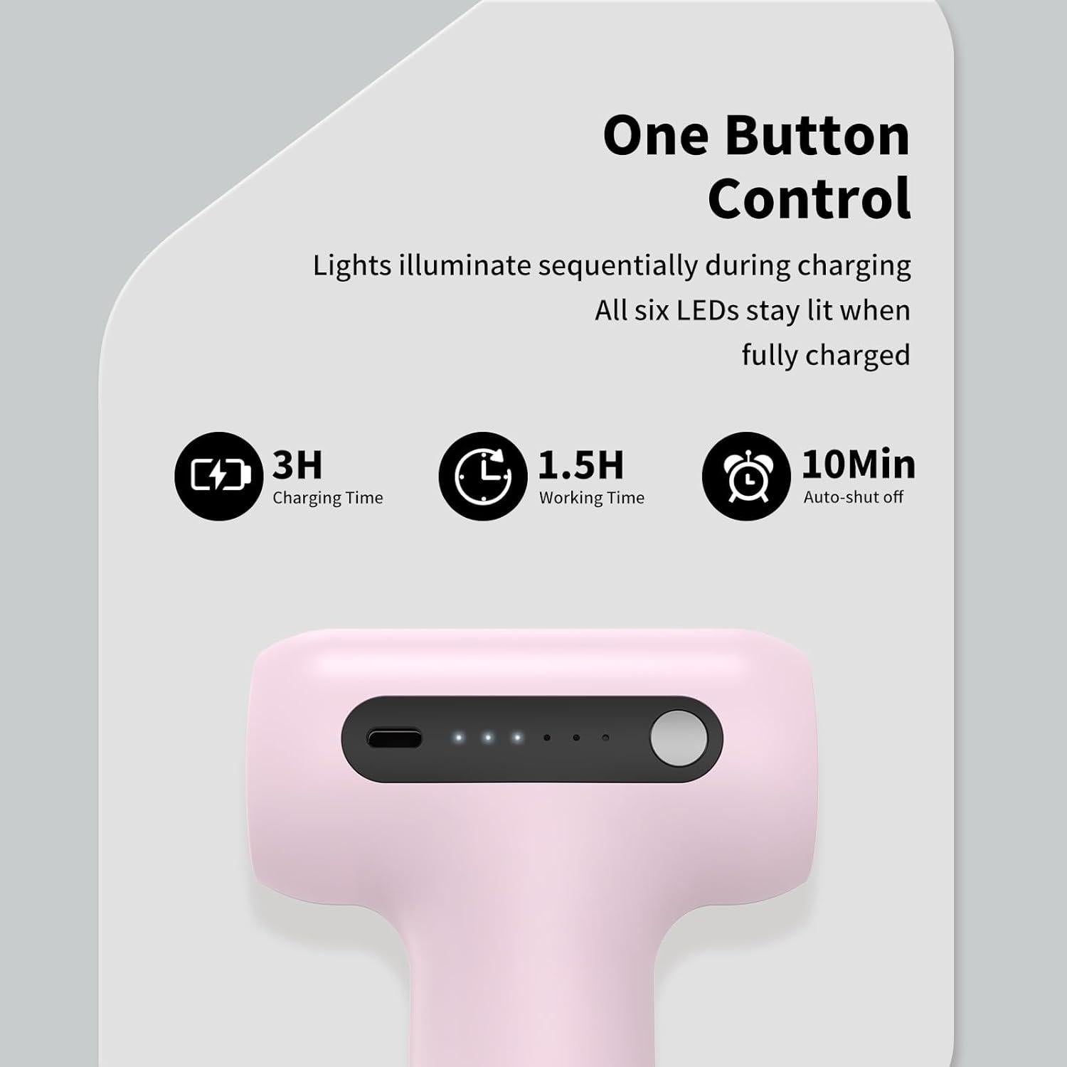 Pistola de Masaje LC-HZLJ LMG520 Doble Cabezal 6 Velocidades