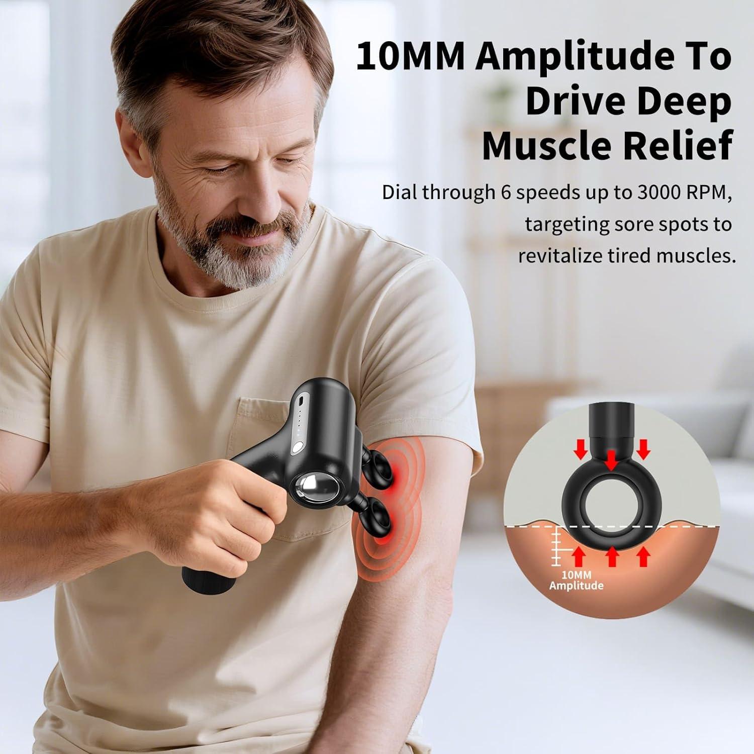 Pistola de Masaje de Percusión LC-HZLJ PH-M502 12 Cabezas 6 Velocidades