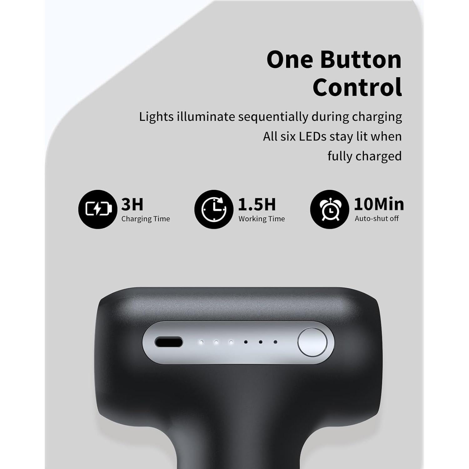 Pistola de Masaje de Percusión LC-HZLJ PH-M502 12 Cabezas 6 Velocidades