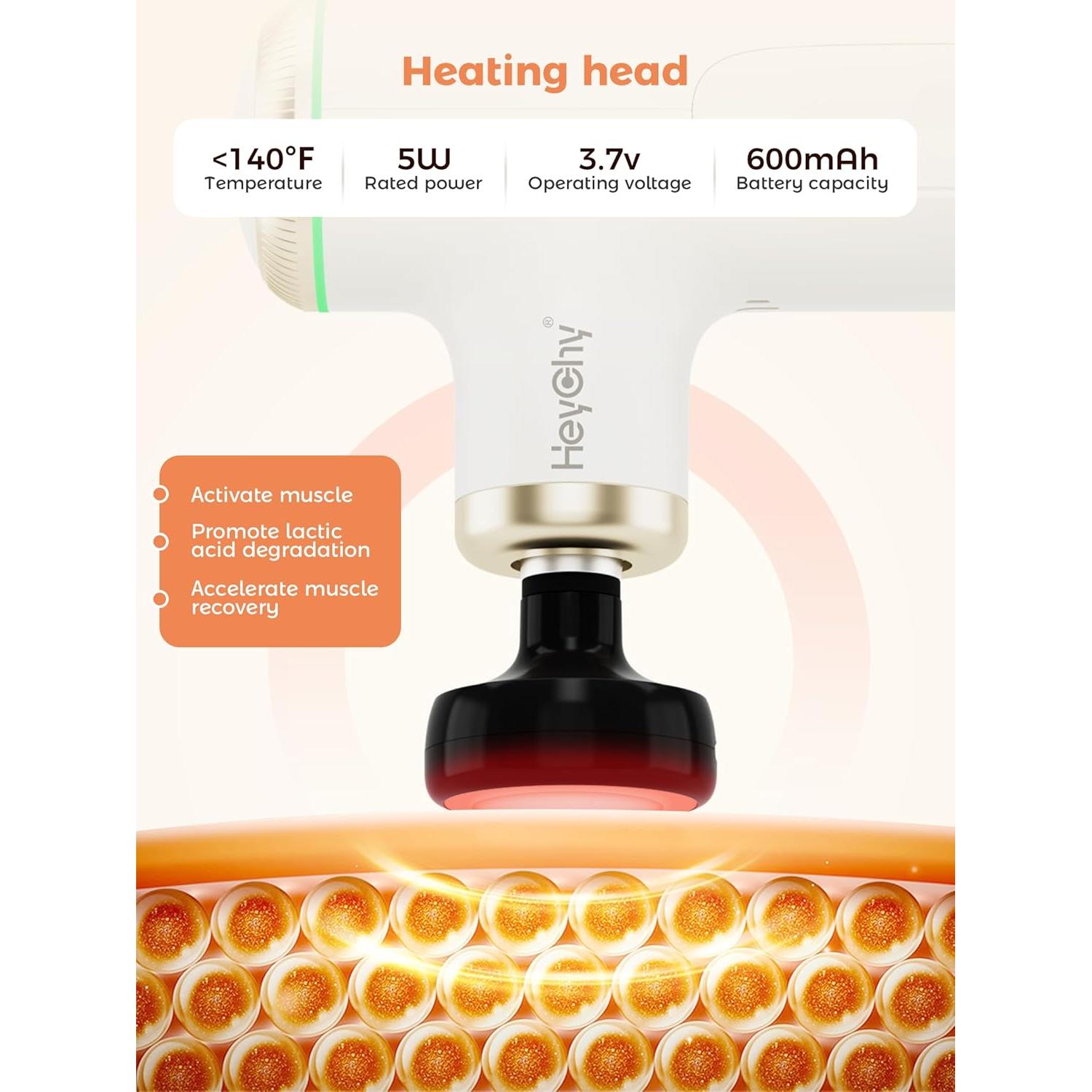 Mini Pistola de Masaje HEYCHY CUTE X MAX con Calor 46°C