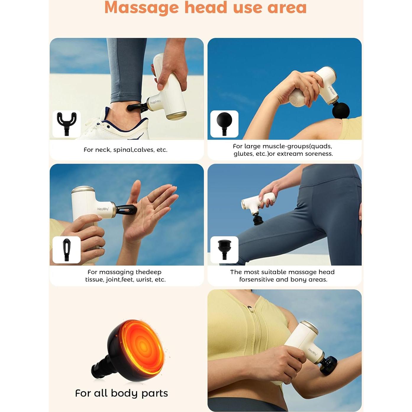 Mini Pistola de Masaje HEYCHY CUTE X MAX con Calor 46°C