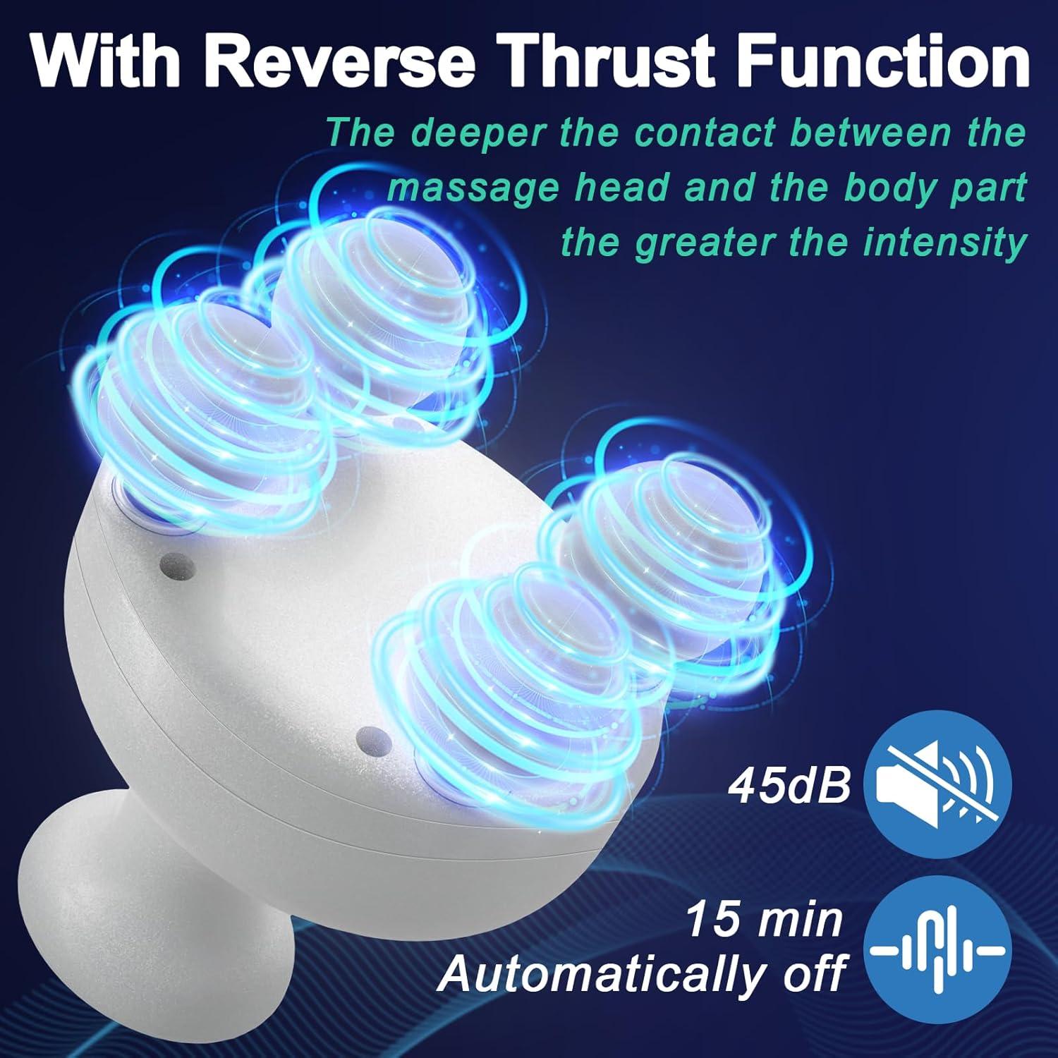 Pistola de Masaje DEITY L4 Portátil 4 Cabezas 6 Velocidades