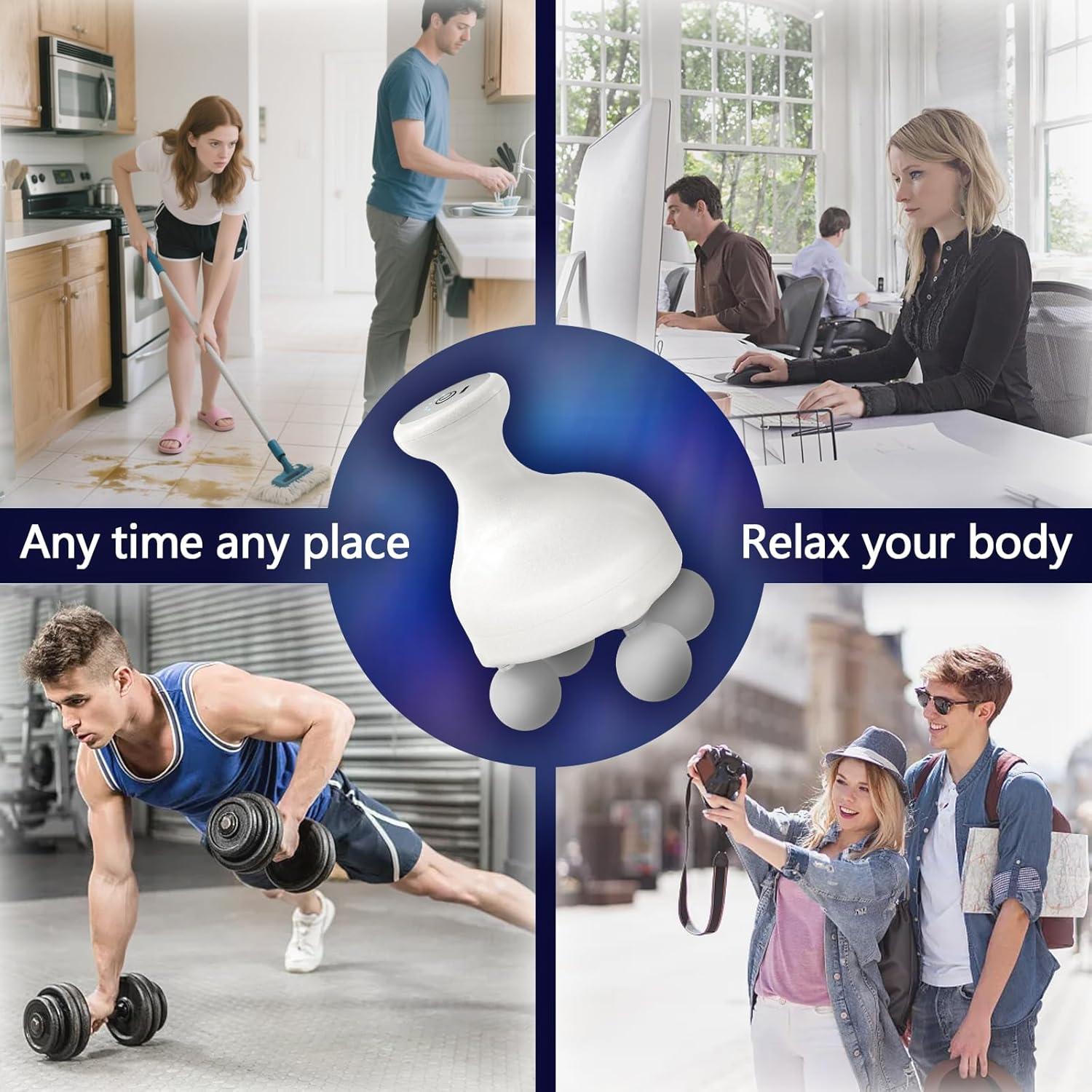 Pistola de Masaje DEITY L4 Portátil 4 Cabezas 6 Velocidades