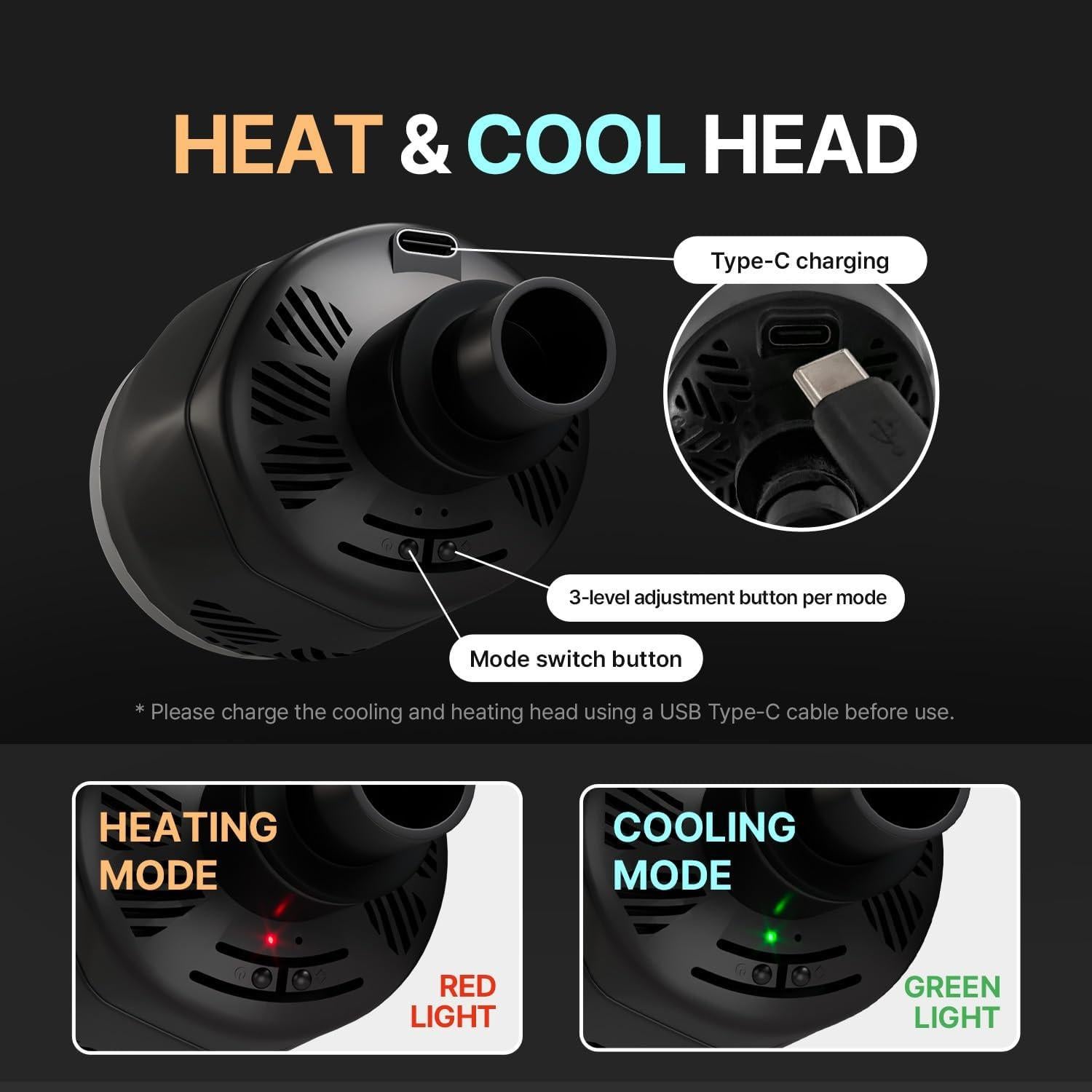 Pistola de Masaje Caliente y Fría HuBDIC FE-5848 con Mango Extensible