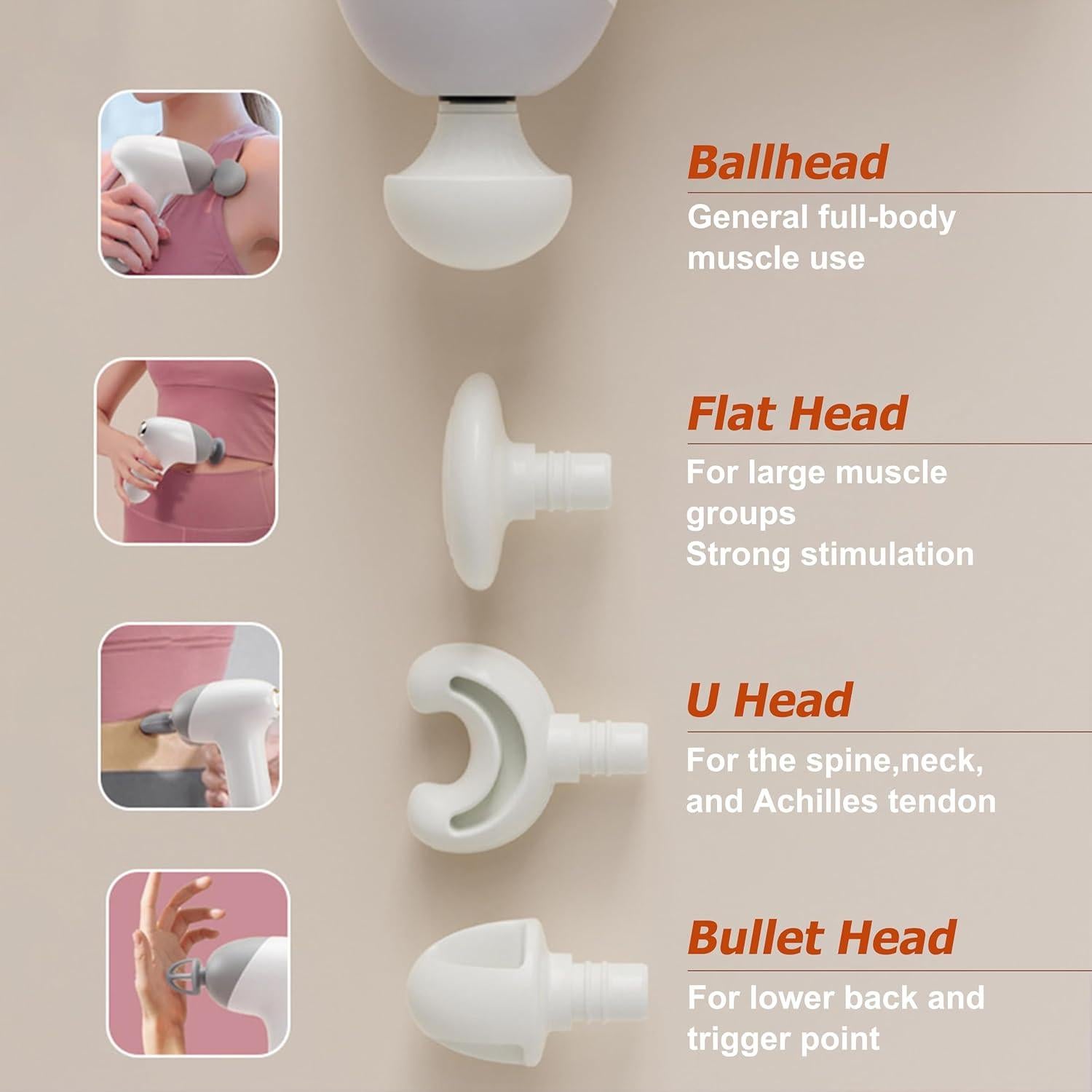 Pistola de Masaje HAOQIANG H35 Portátil Rosa 3000 RPM