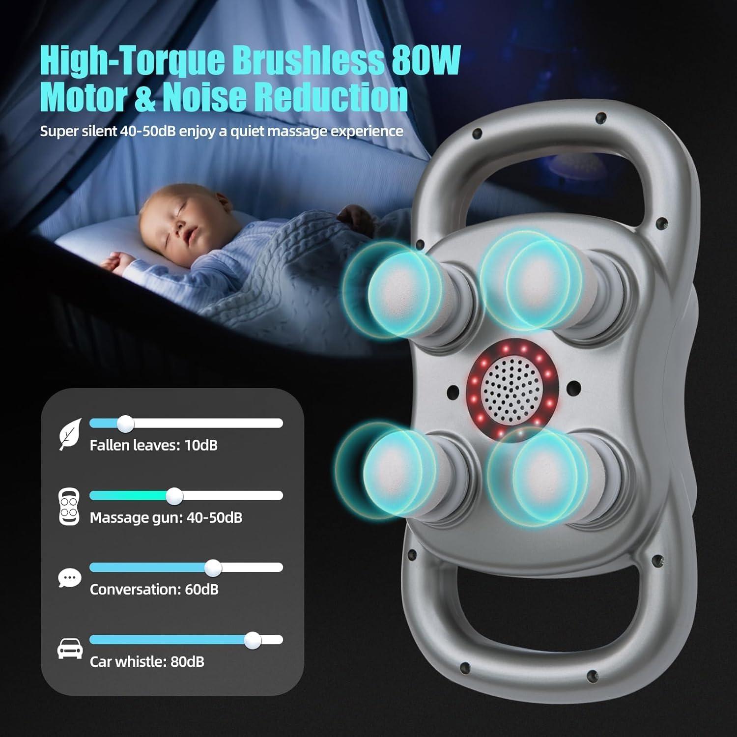 Pistola de Masaje DEITY HY-ST-2024, 4 Cabezas, 20 Velocidades