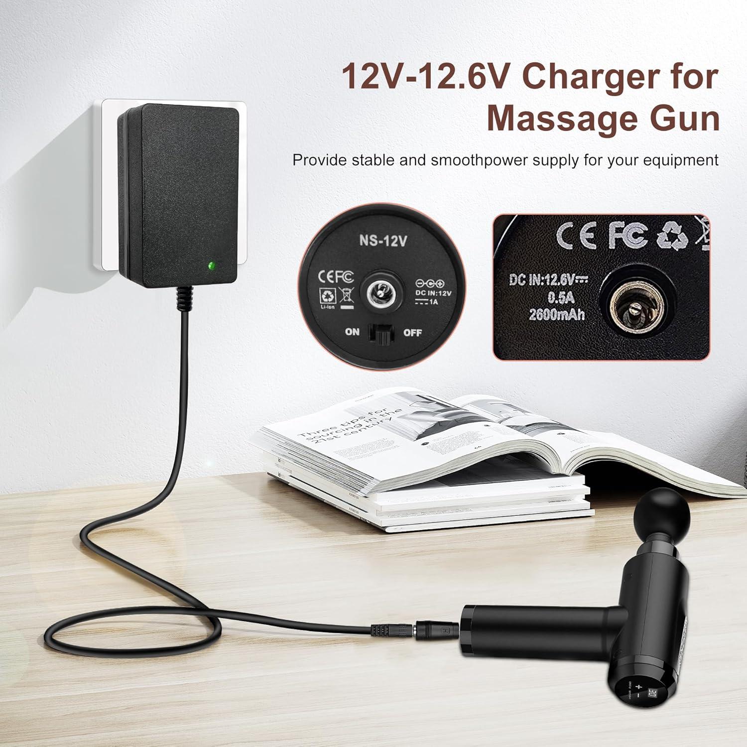 Cargador 12V-12.6V 1A GnoTis para Pistolas de Masaje