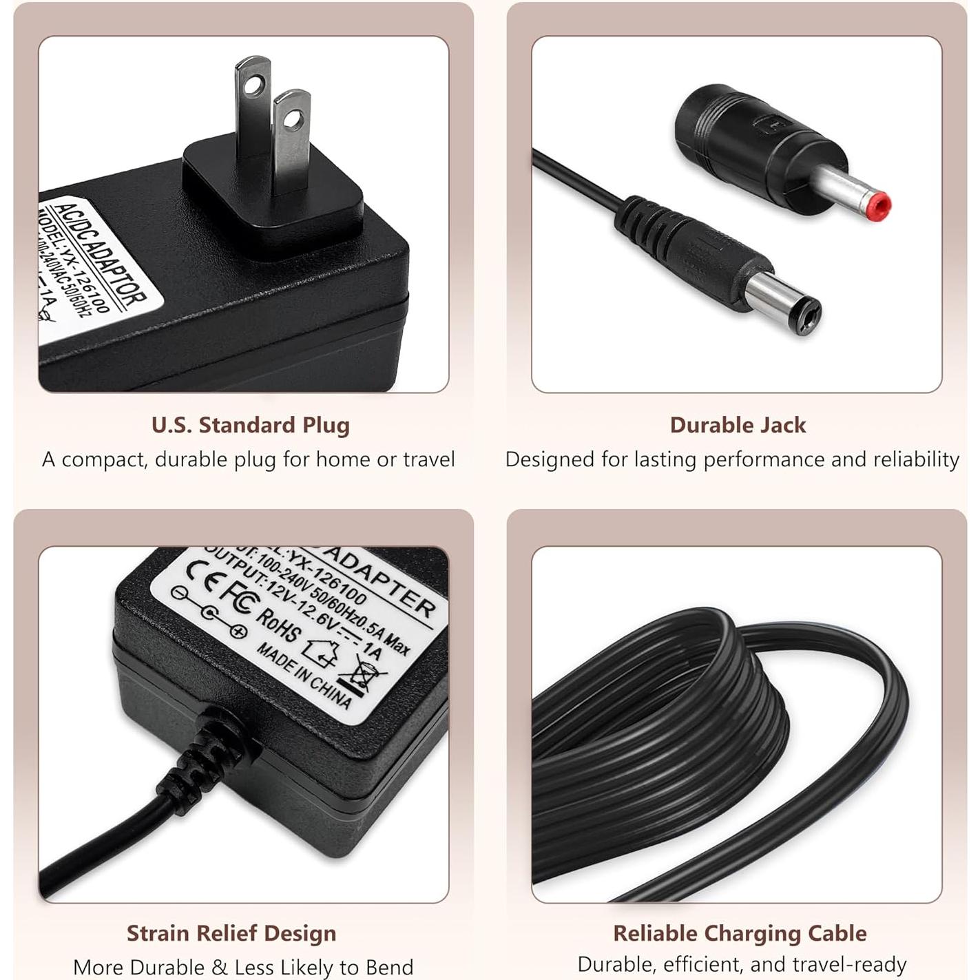 Cargador 12V-12.6V 1A GnoTis para Pistolas de Masaje