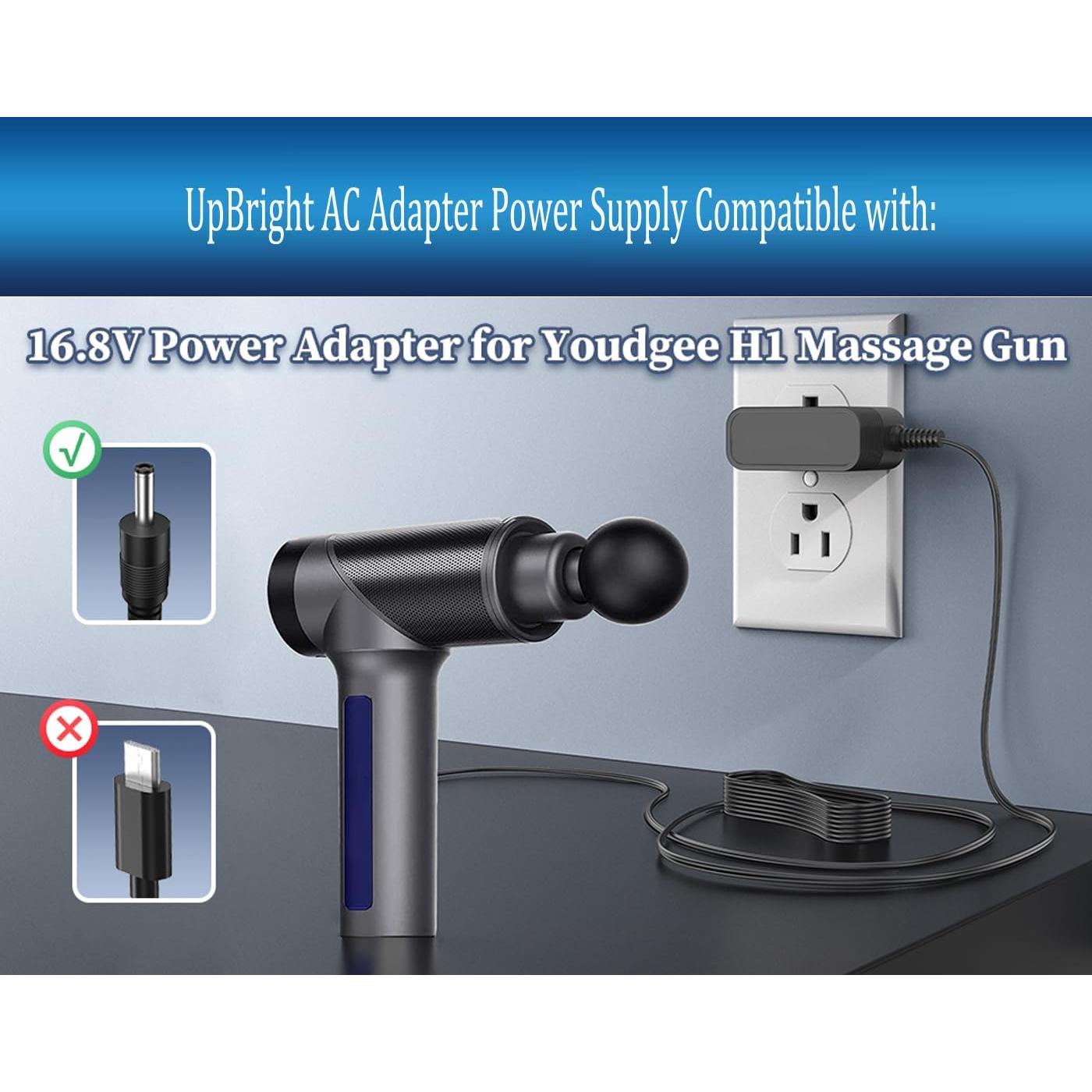 Adaptador de CA UpBright 16.8V para Pistola de Masaje Youdgee H1