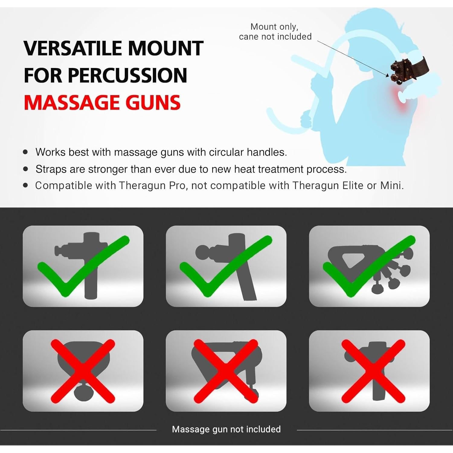 Soporte Dorso para Pistolas de Masaje Dorso - 15.2x10.2cm