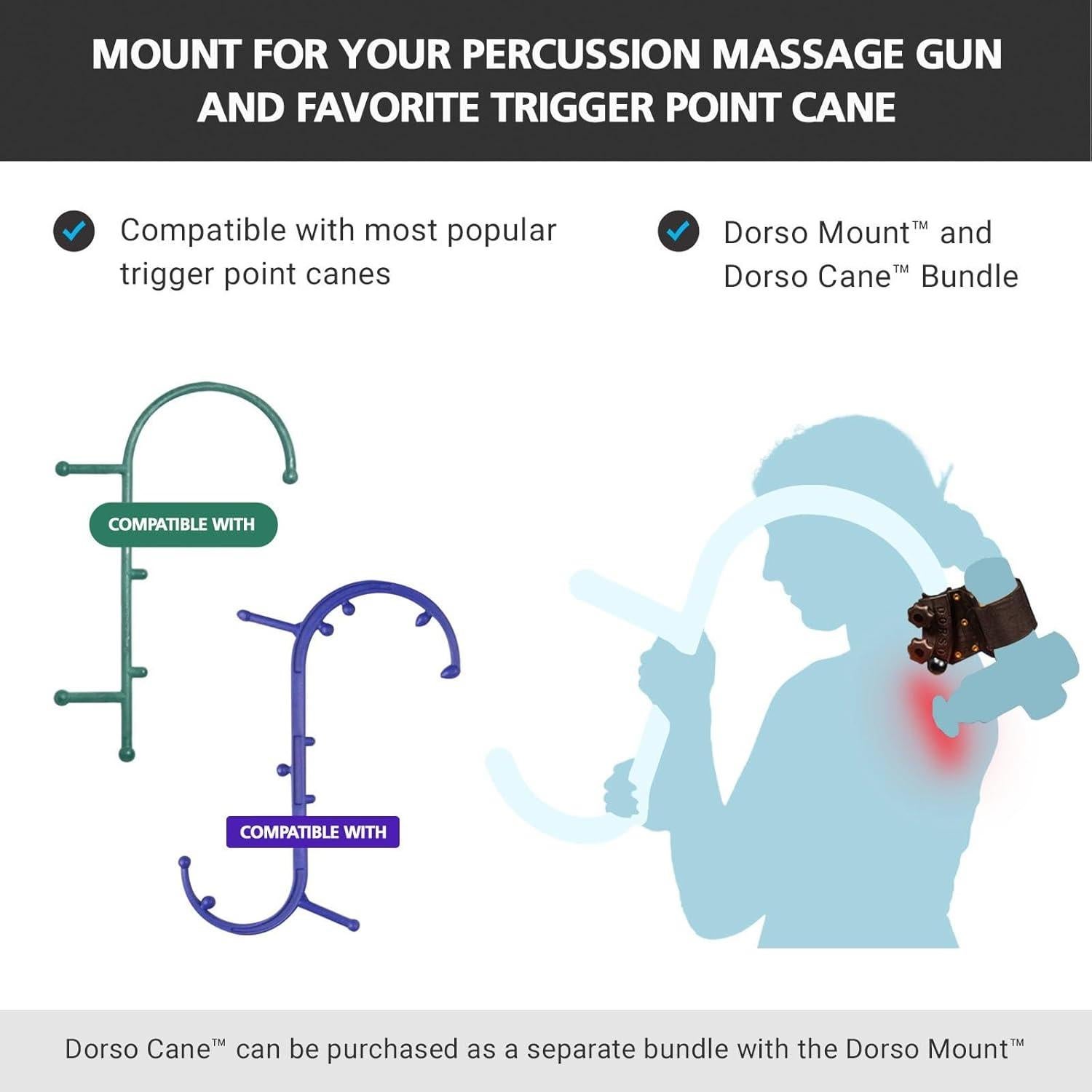 Soporte Dorso para Pistolas de Masaje Dorso - 15.2x10.2cm