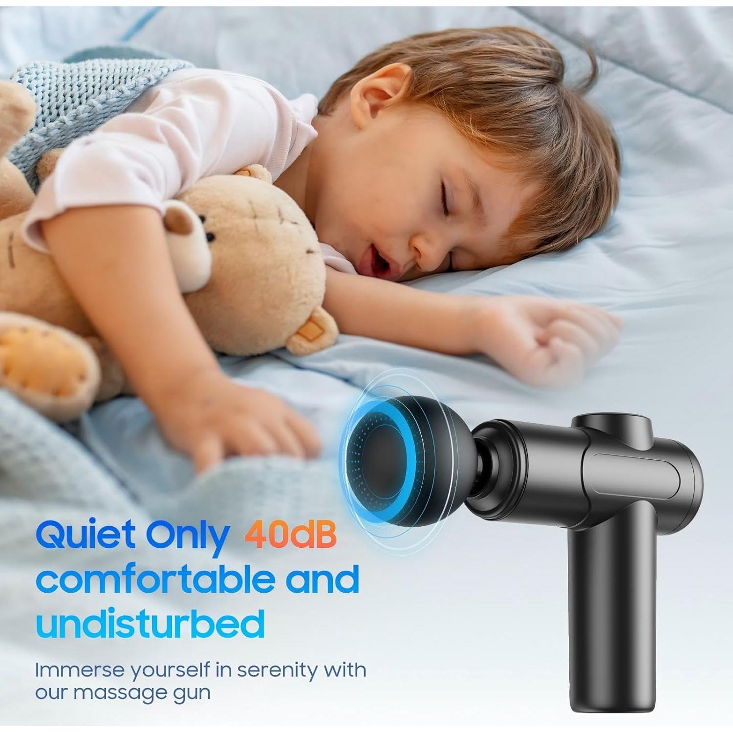 Pistola de Masaje Mini JOYSUWERUN 6 Velocidades 8 Accesorios