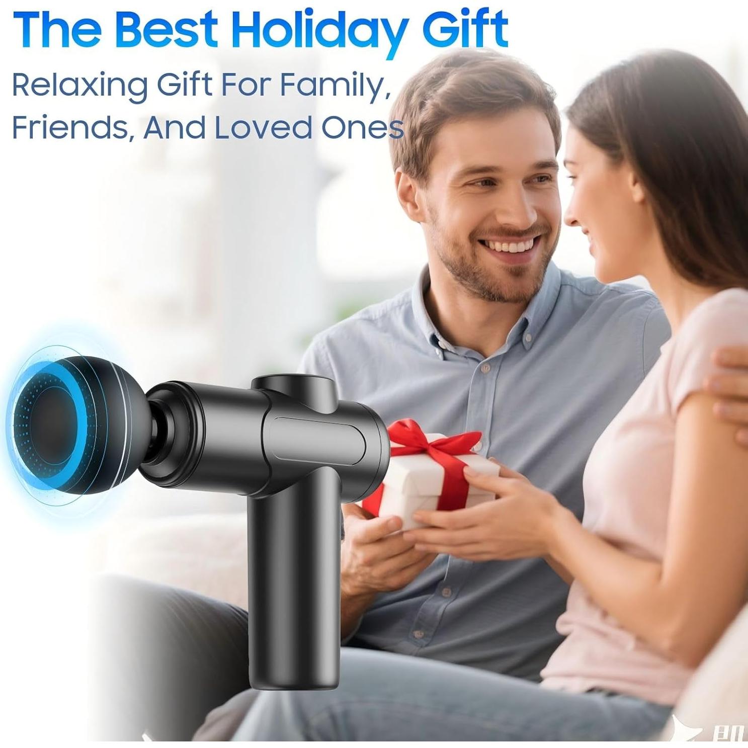 Pistola de Masaje Mini JOYSUWERUN 6 Velocidades 8 Accesorios