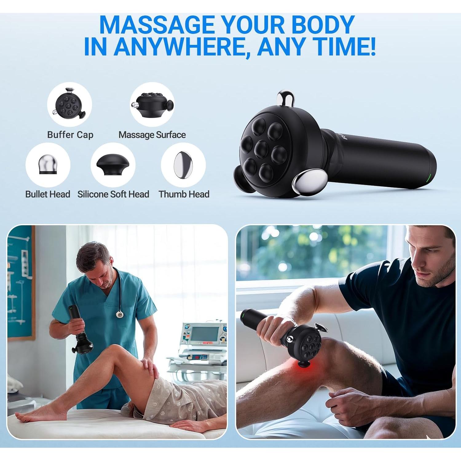 Pistola de Masaje RapidGun Max 6500RPM Portátil Alivio Muscular