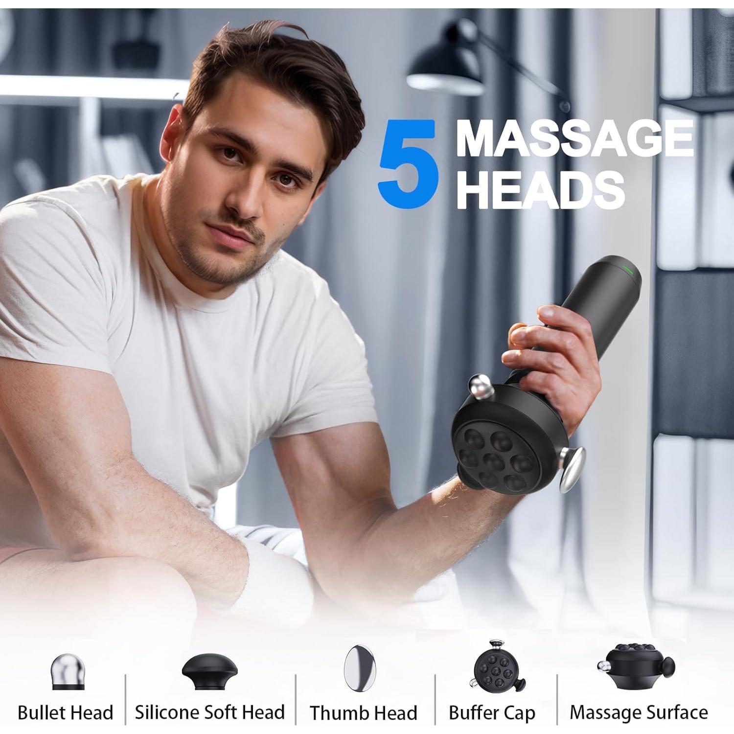 Pistola de Masaje RapidGun Max 6500RPM Portátil Alivio Muscular