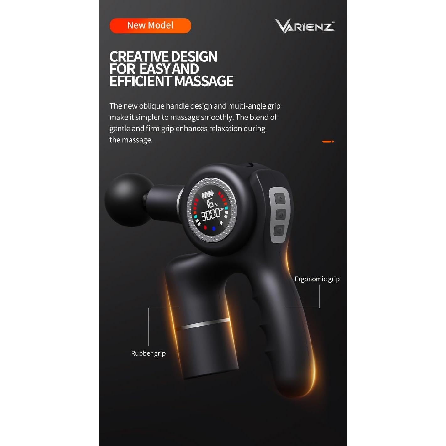 Pistola de Masaje VARIENZ VM PRO con Calor y Frío 15 Velocidades