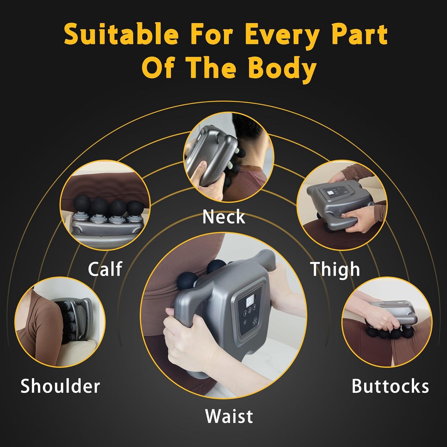 Pistola de Masaje Portátil HYUVCX H80002 24 Cabezas 99 Intensidades