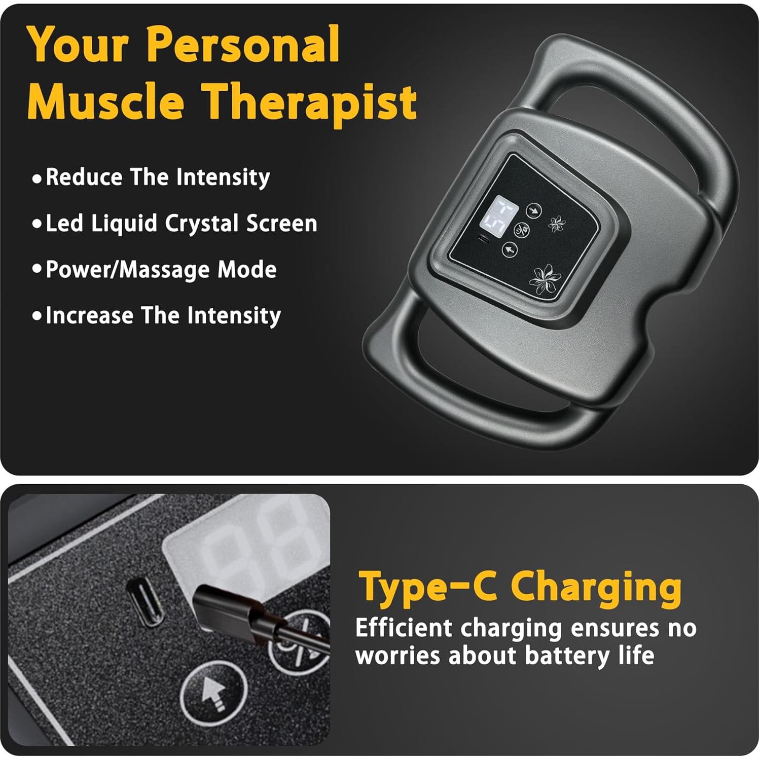 Pistola de Masaje Portátil HYUVCX H80002 24 Cabezas 99 Intensidades