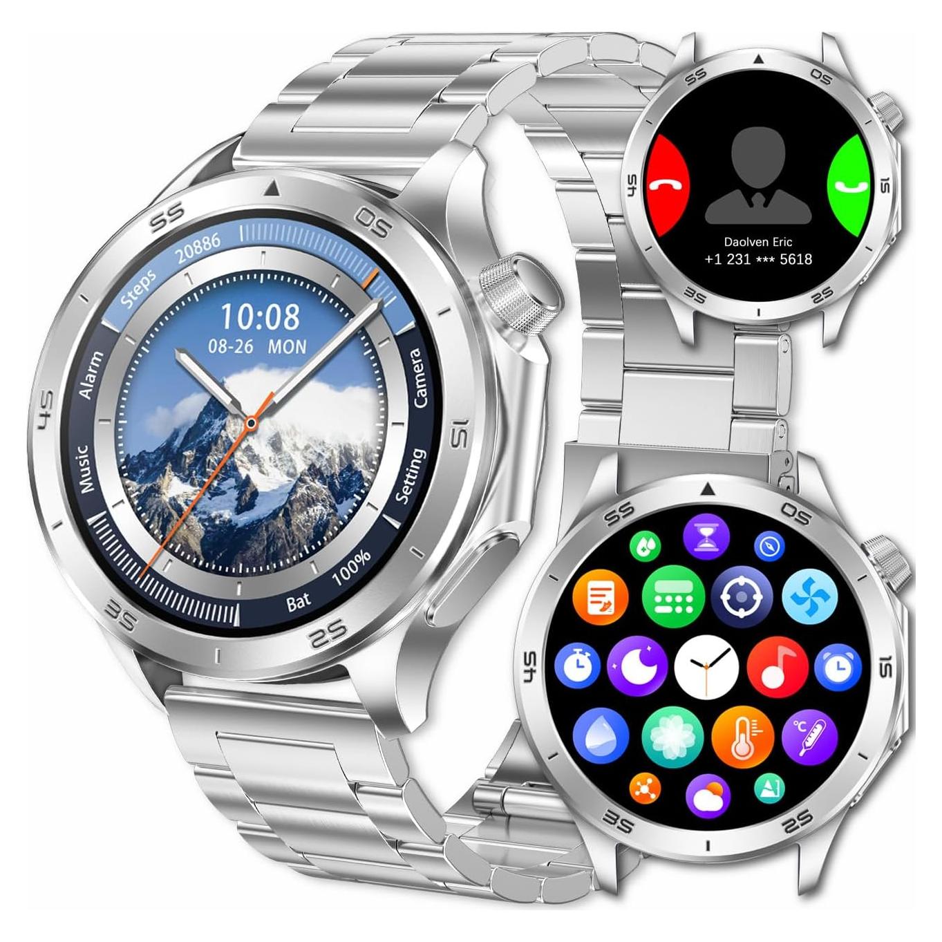 Reloj Inteligente Deportivo RollsTimi X2Max Plata 1.53" HD