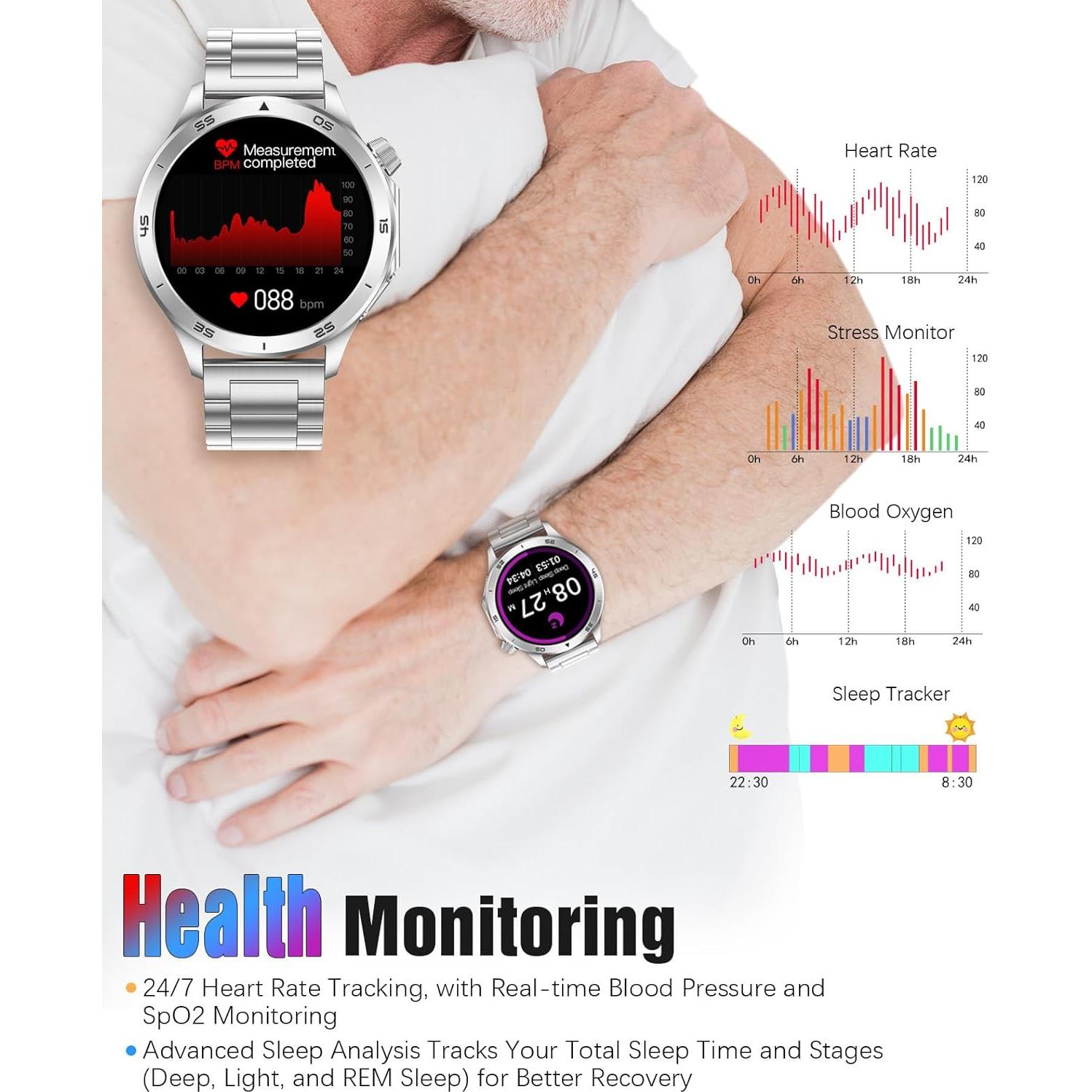 Reloj Inteligente Deportivo RollsTimi X2Max Plata 1.53" HD