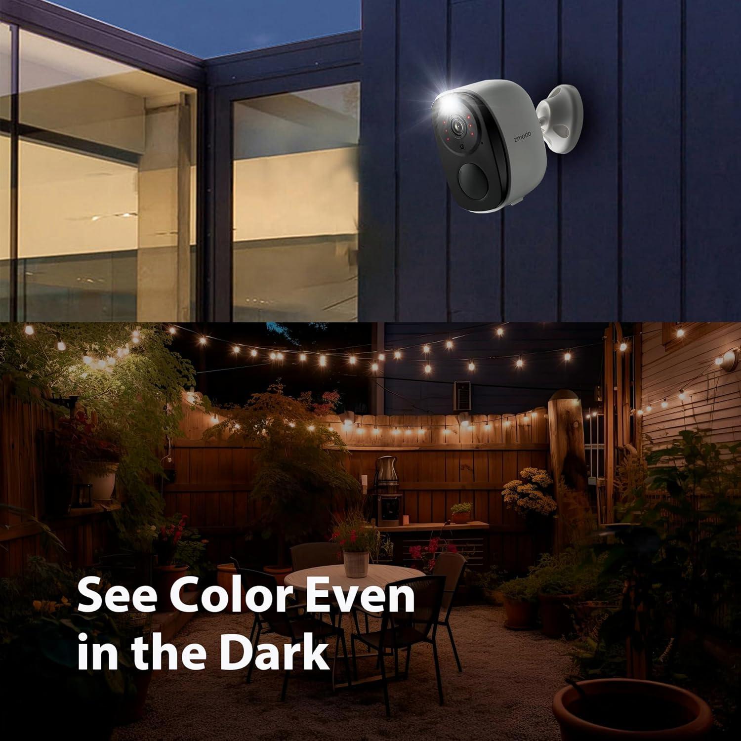 Cámara de Seguridad Inalámbrica Zmodo IP65 1080p Batería Recargable