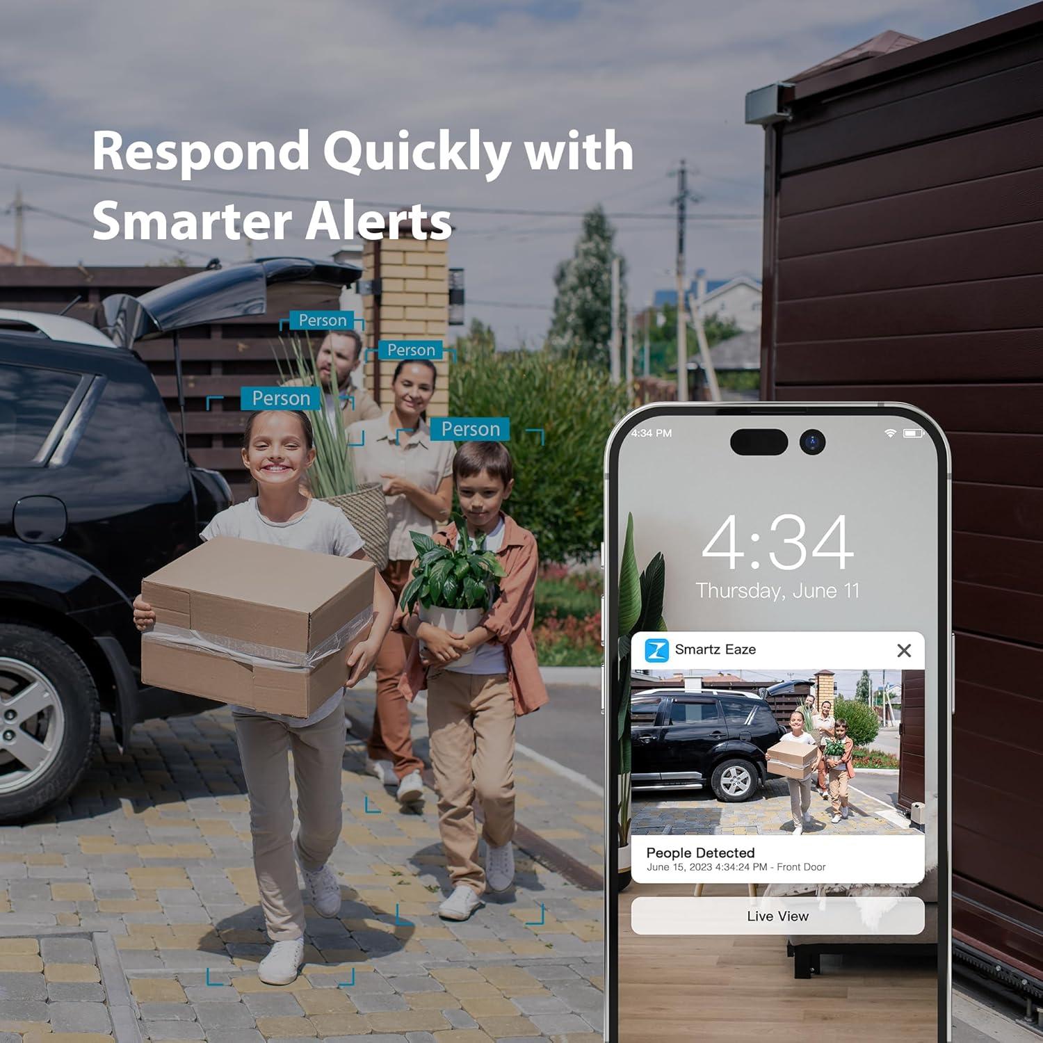 Cámara de Seguridad Inalámbrica Zmodo IP65 1080p Batería Recargable