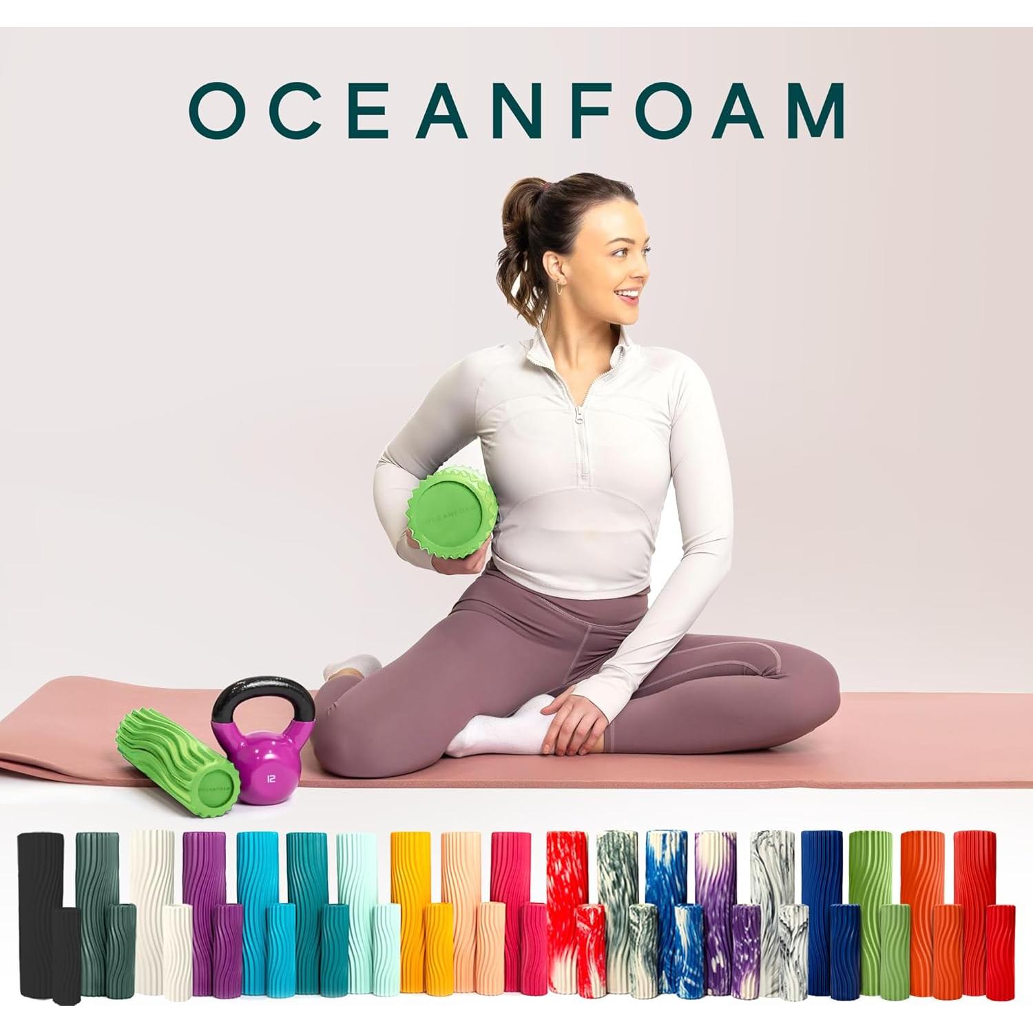 Rodillo de Espuma Oceanfoam Verde Alga 50.8 cm - Masaje Muscular