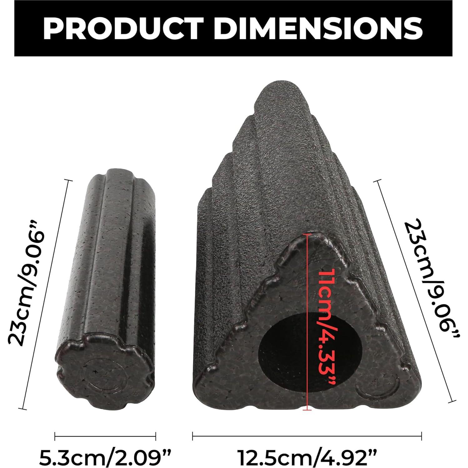 Bloque de Yoga Triangular 2 en 1 y Rodillo EPP KH866 23x12.5 cm