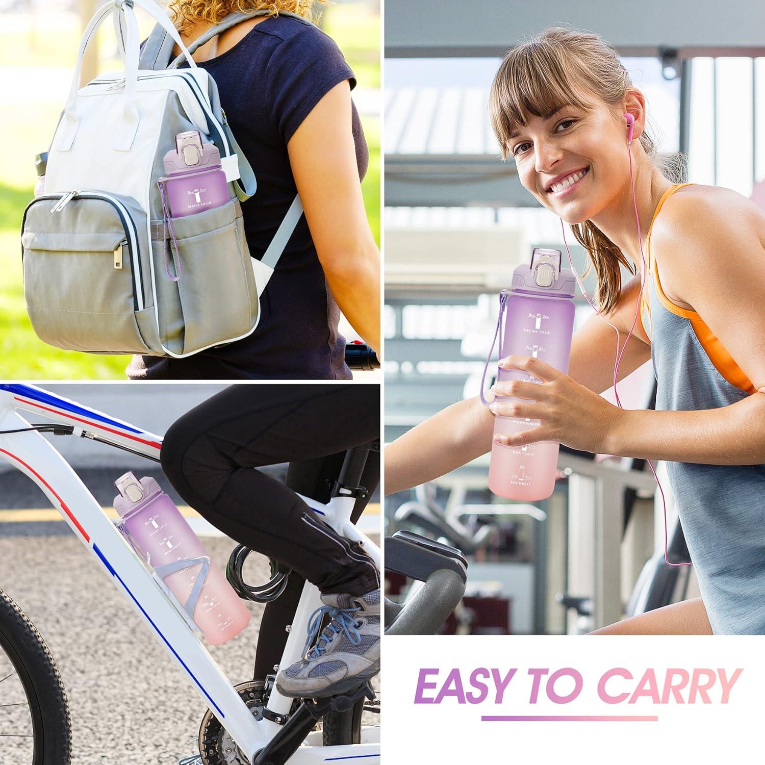 Botella de Agua Motivacional 32oz YC Kitchen - A Prueba de Fugas