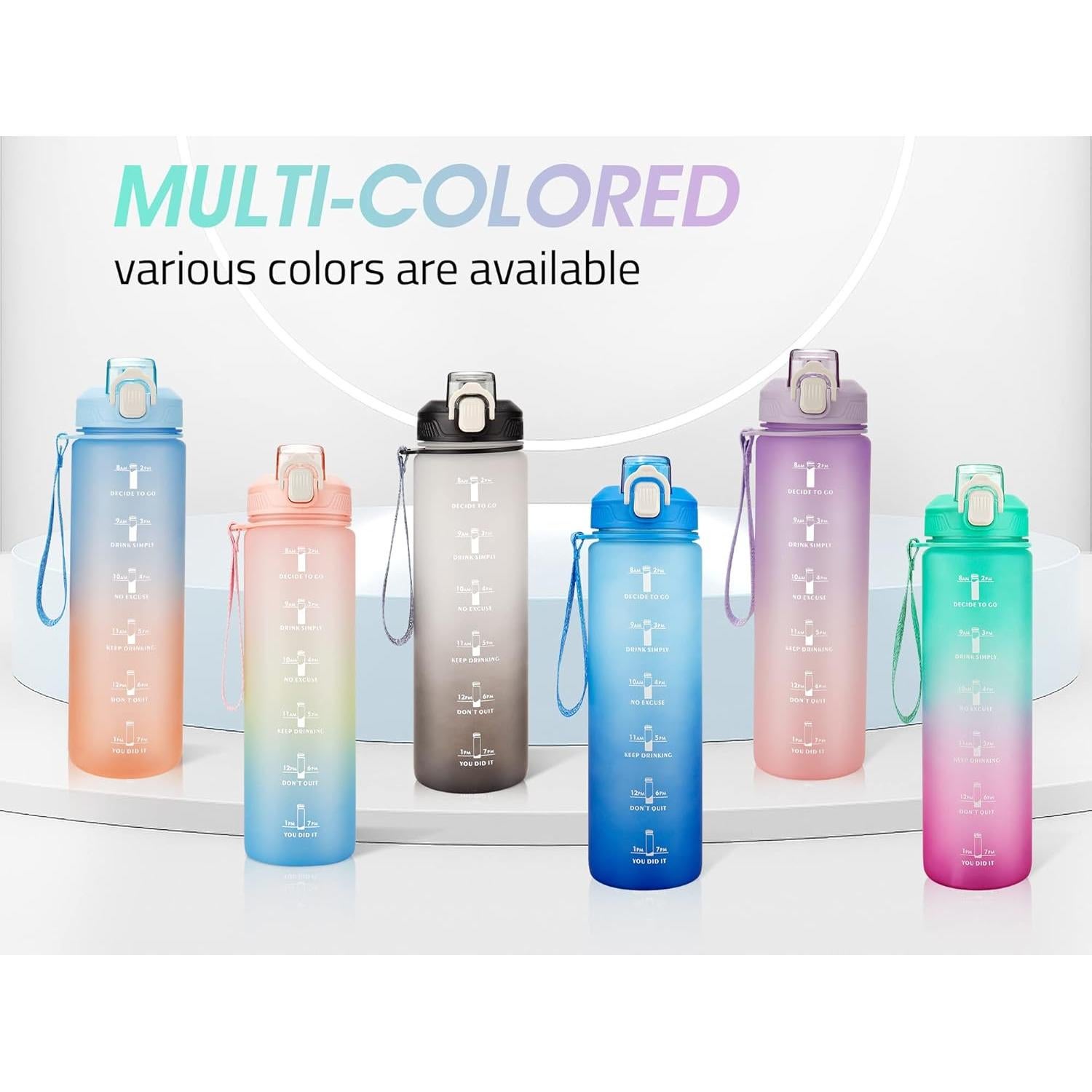 Botella de Agua Motivacional 32oz YC Kitchen - A Prueba de Fugas