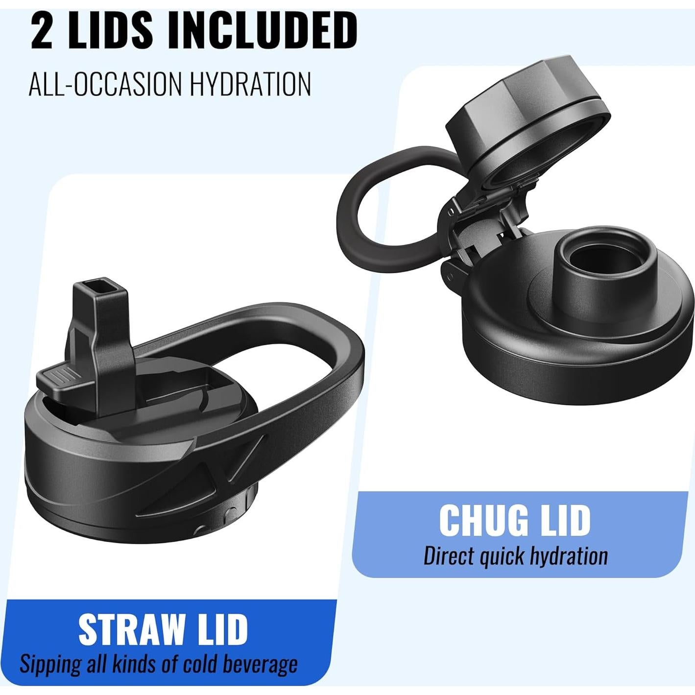 Botella de Agua de Vidrio CIVAGO 1.81L con Pajilla y Asa