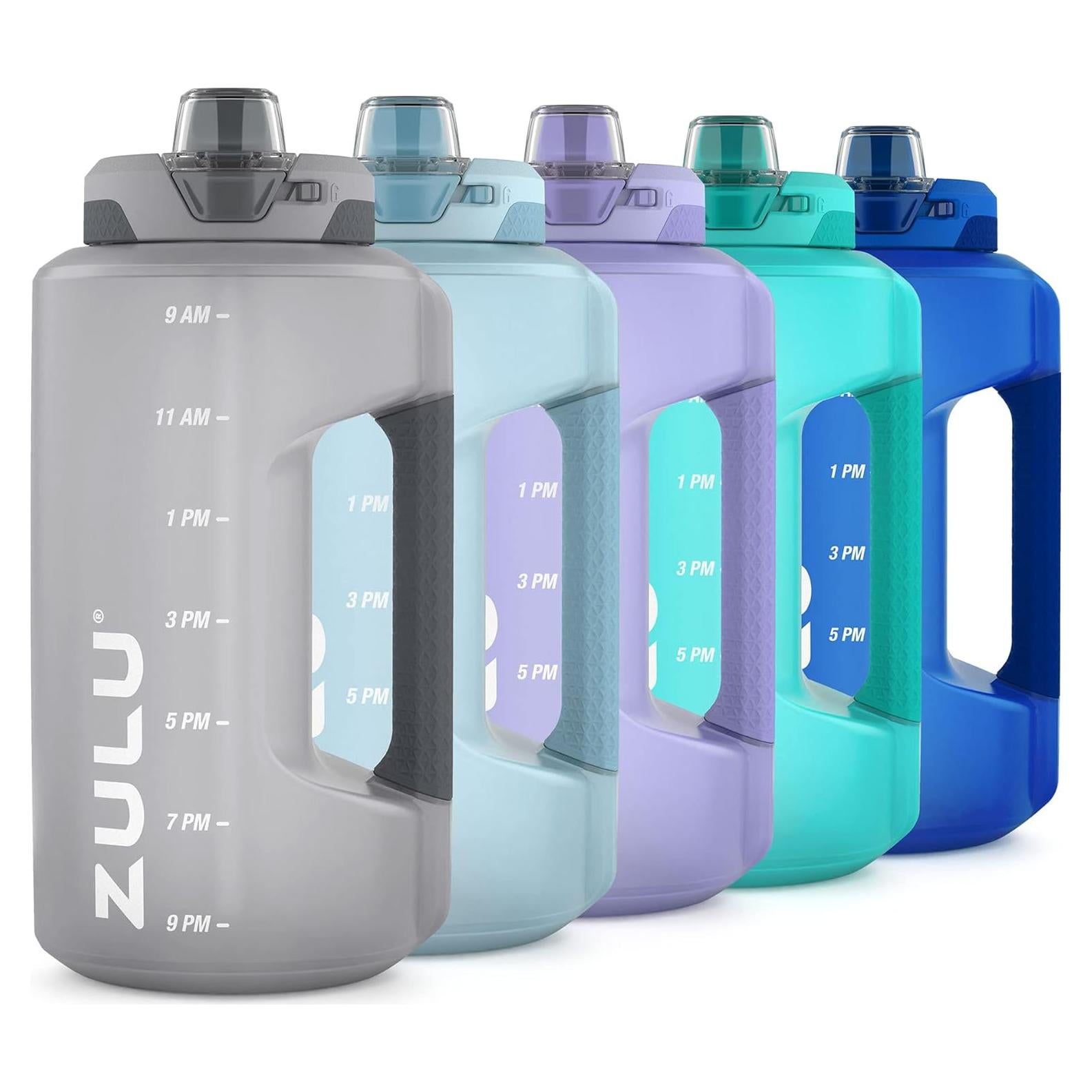 Jarra de Agua ZULU Goals 1.89L con Pajilla y Marcador de Tiempo