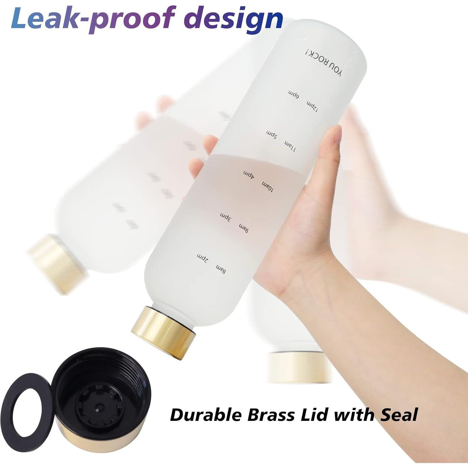 Botella de Agua Reutilizable ZAKVOP 32oz con Marcador de Tiempo