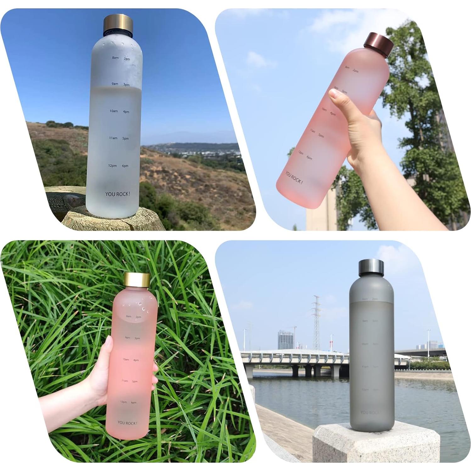 Botella de Agua Reutilizable ZAKVOP 32oz con Marcador de Tiempo