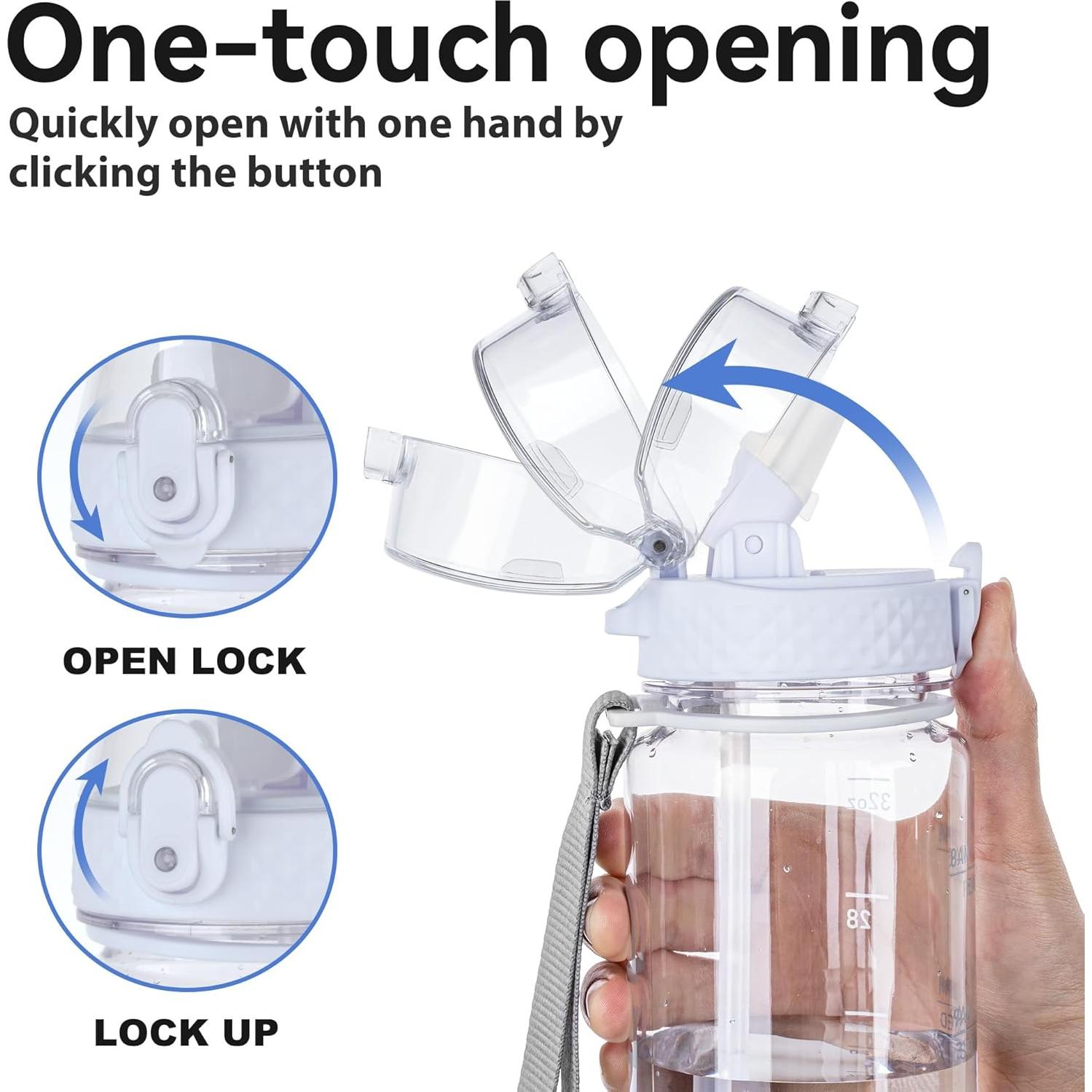 Botella de Agua Deportiva GOPPUS 32oz Tritán a Prueba de Fugas