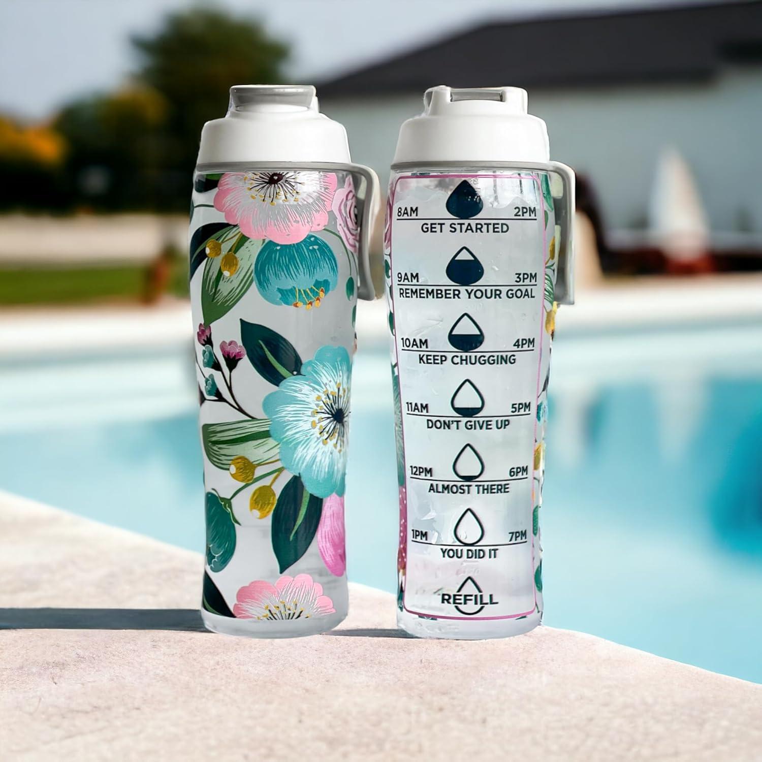 Botella de Agua Reutilizable 50 Strong 887 ml con Marcadores de Tiempo