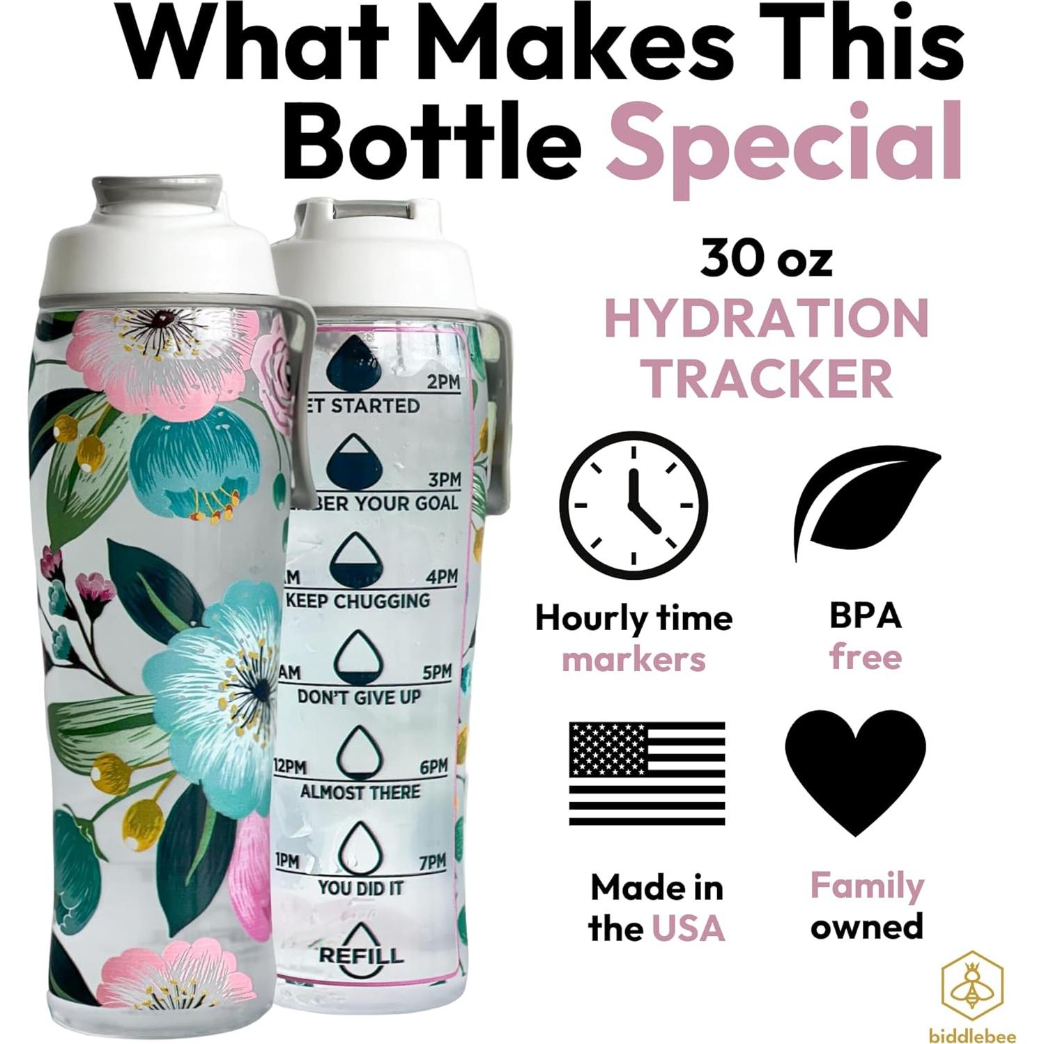 Botella de Agua Reutilizable 50 Strong 887 ml con Marcadores de Tiempo