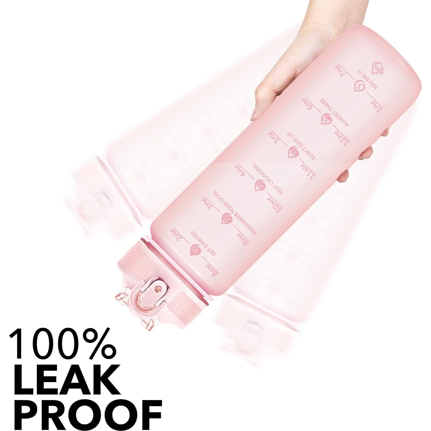 Botella de Agua Hyeta 0.91L con Pajilla y Citas Motivacionales