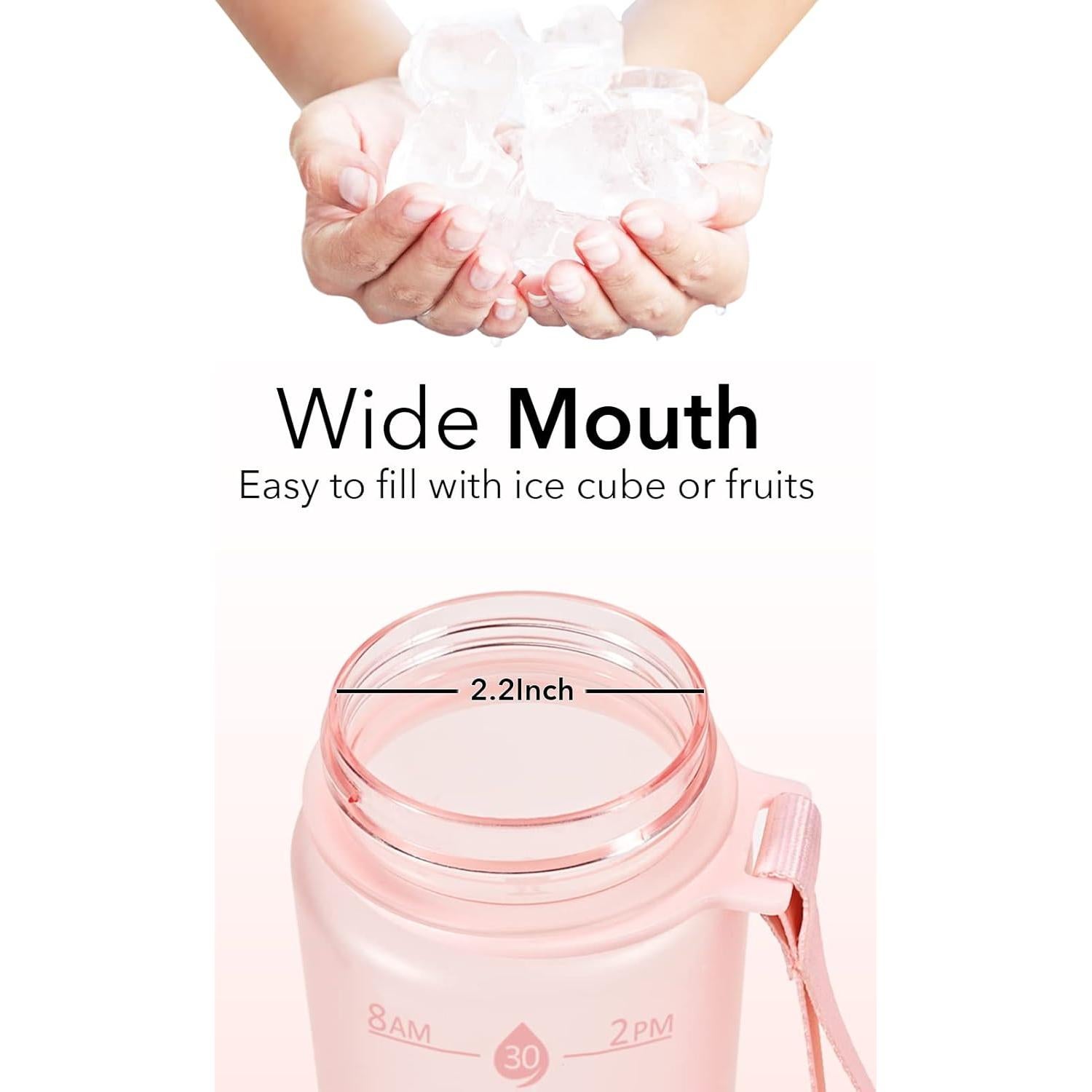 Botella de Agua Hyeta 0.91L con Pajilla y Citas Motivacionales