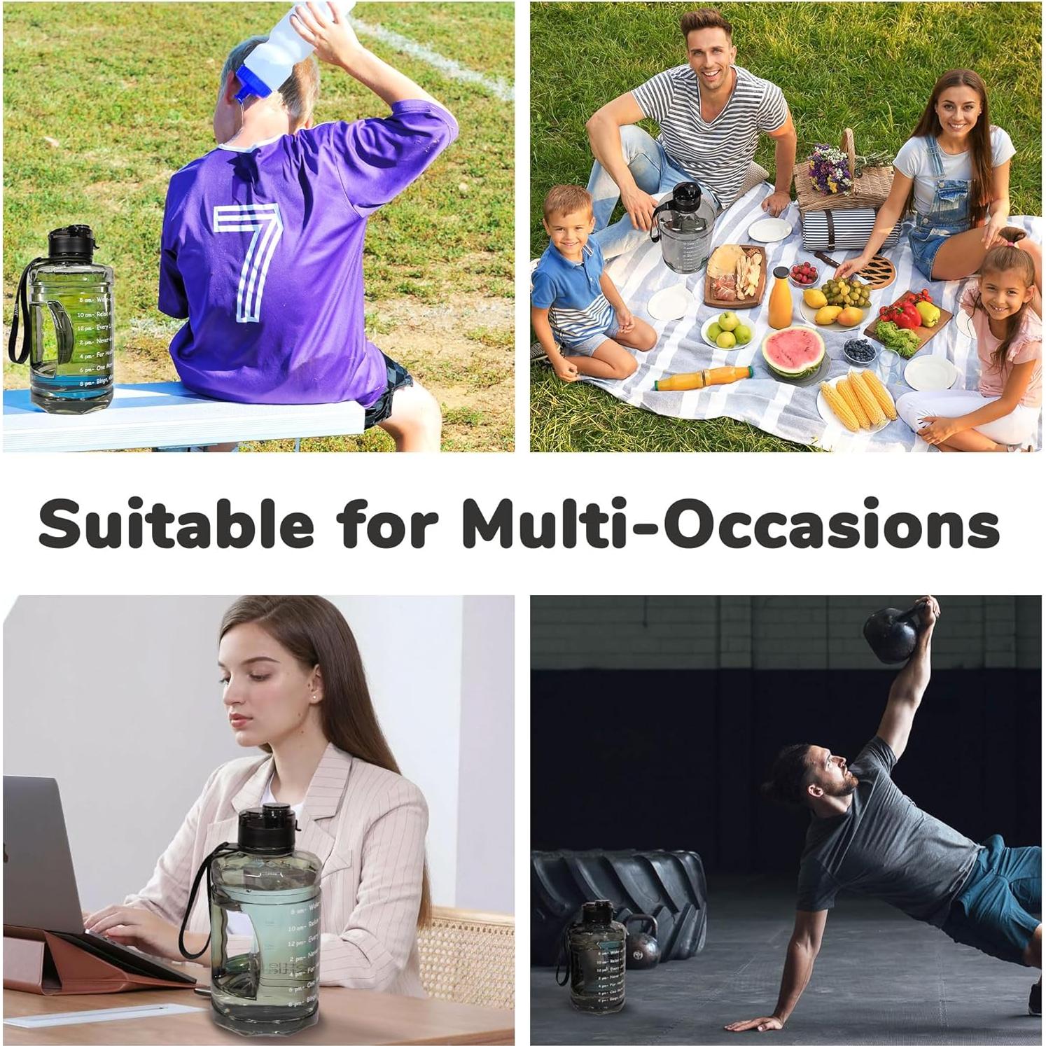 Botella de Agua 1 Galón QD.SUZEE Transparente a Prueba de Fugas