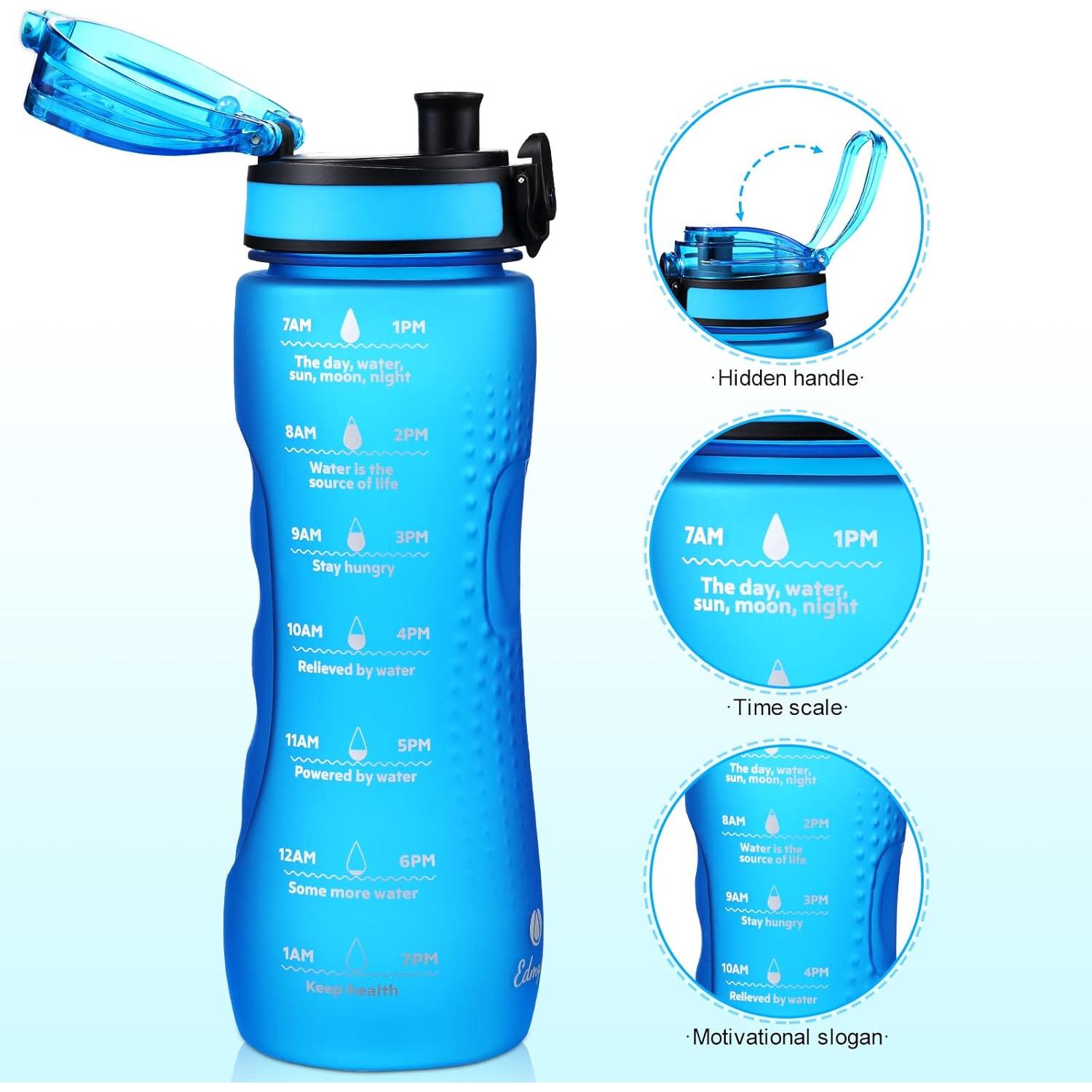 Botella de Agua Motivacional Edmyre 726ml Libre de BPA