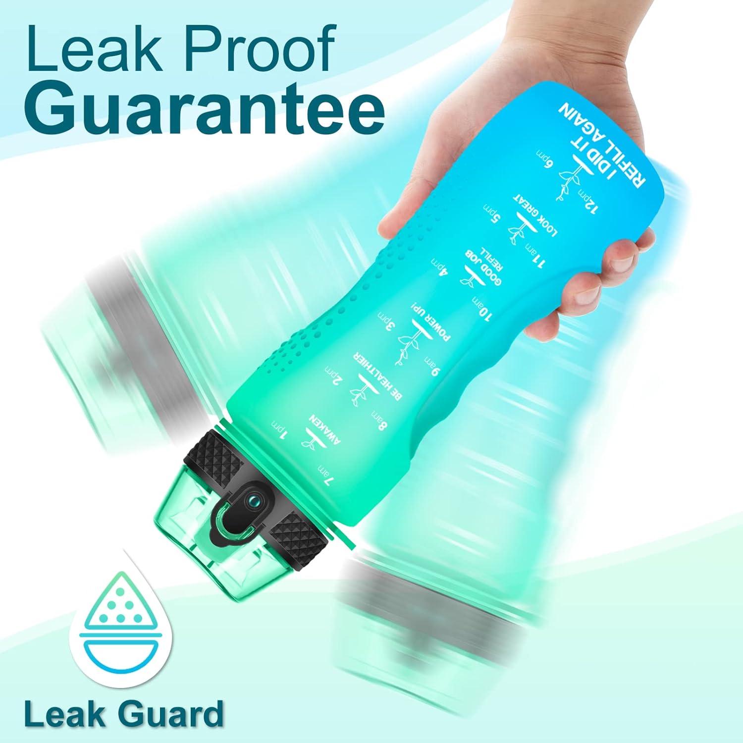 Botella de Agua Motivacional AIDEAMART 24 OZ Verde-Azul