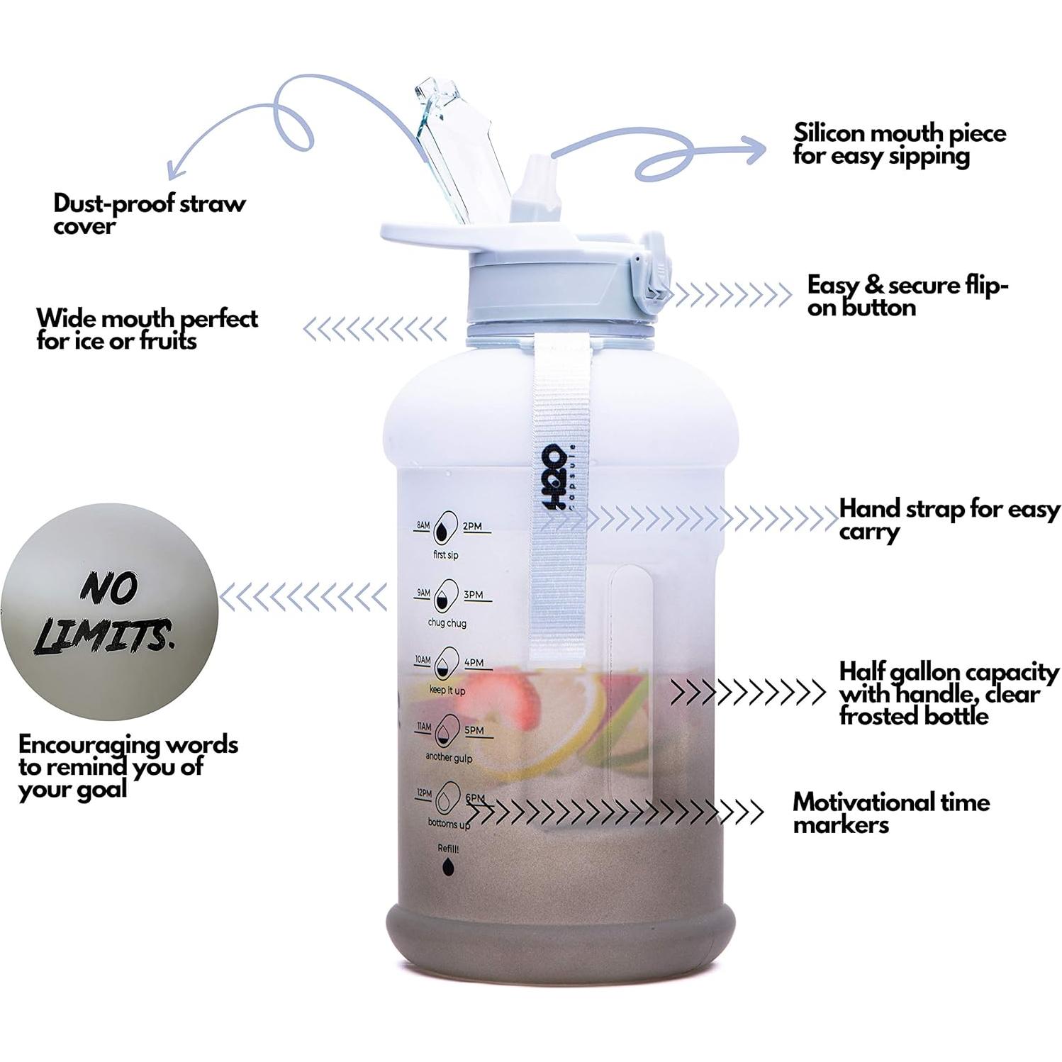 Botella de Agua H2O Capsule 1.81L Rocky Shore con Popote