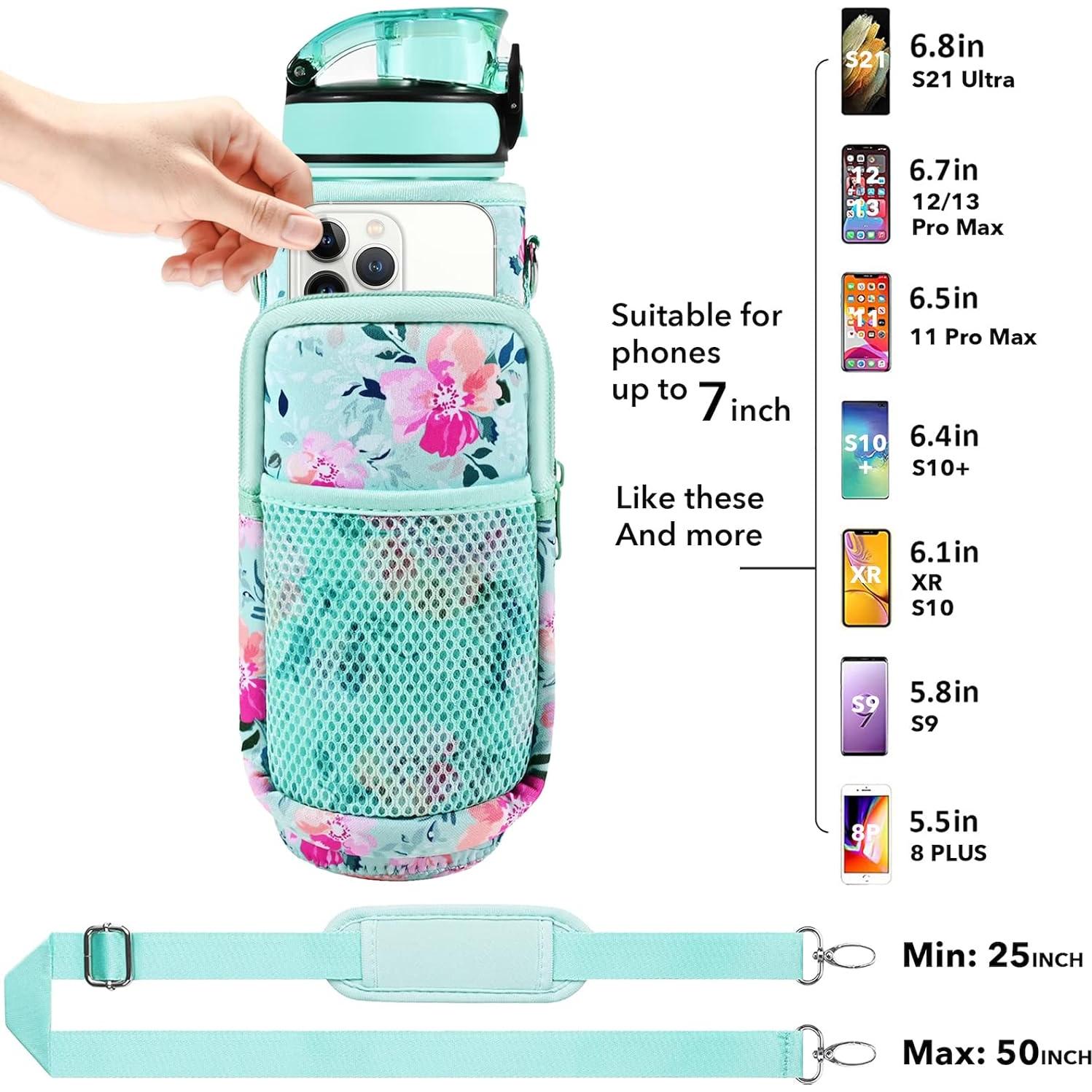 Botella de Agua Newfad 1L con Pajilla y Funda Aislante