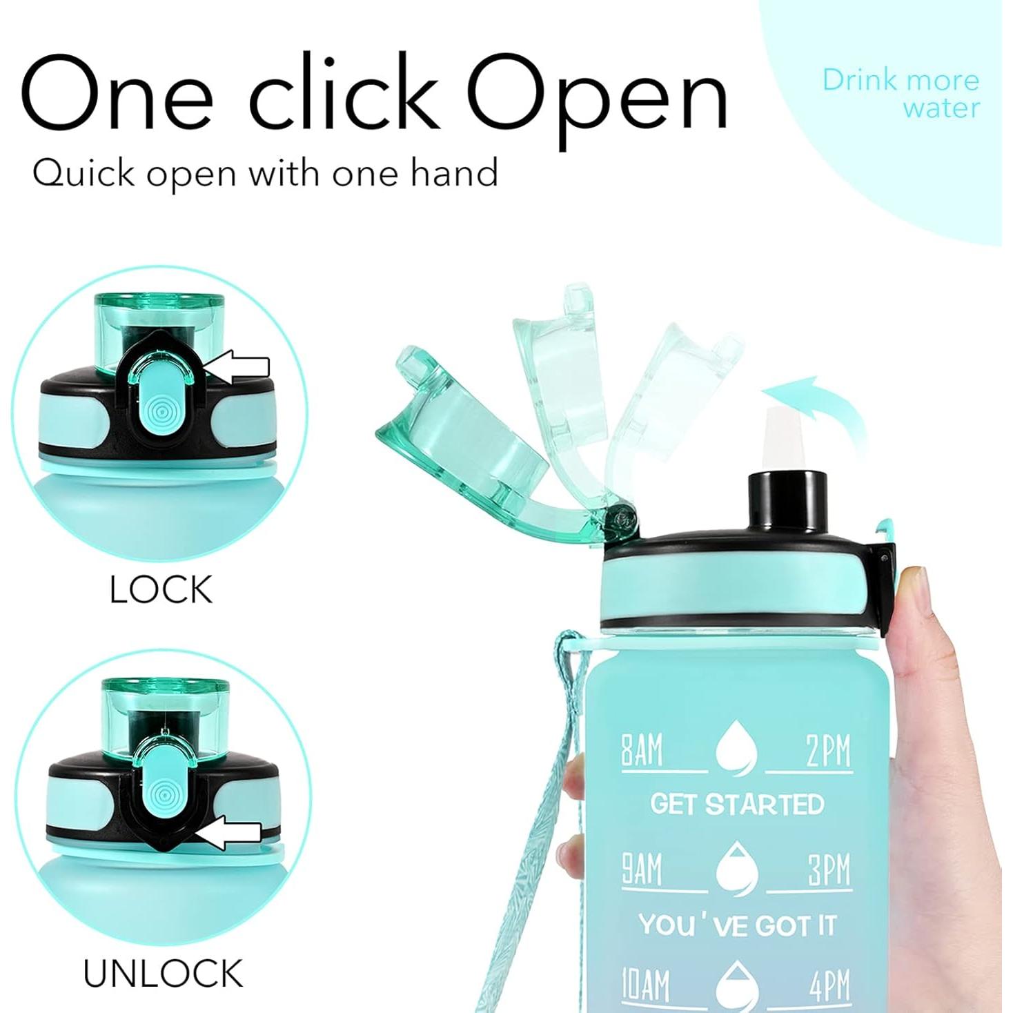 Botella de Agua Newfad 1L con Pajilla y Funda Aislante