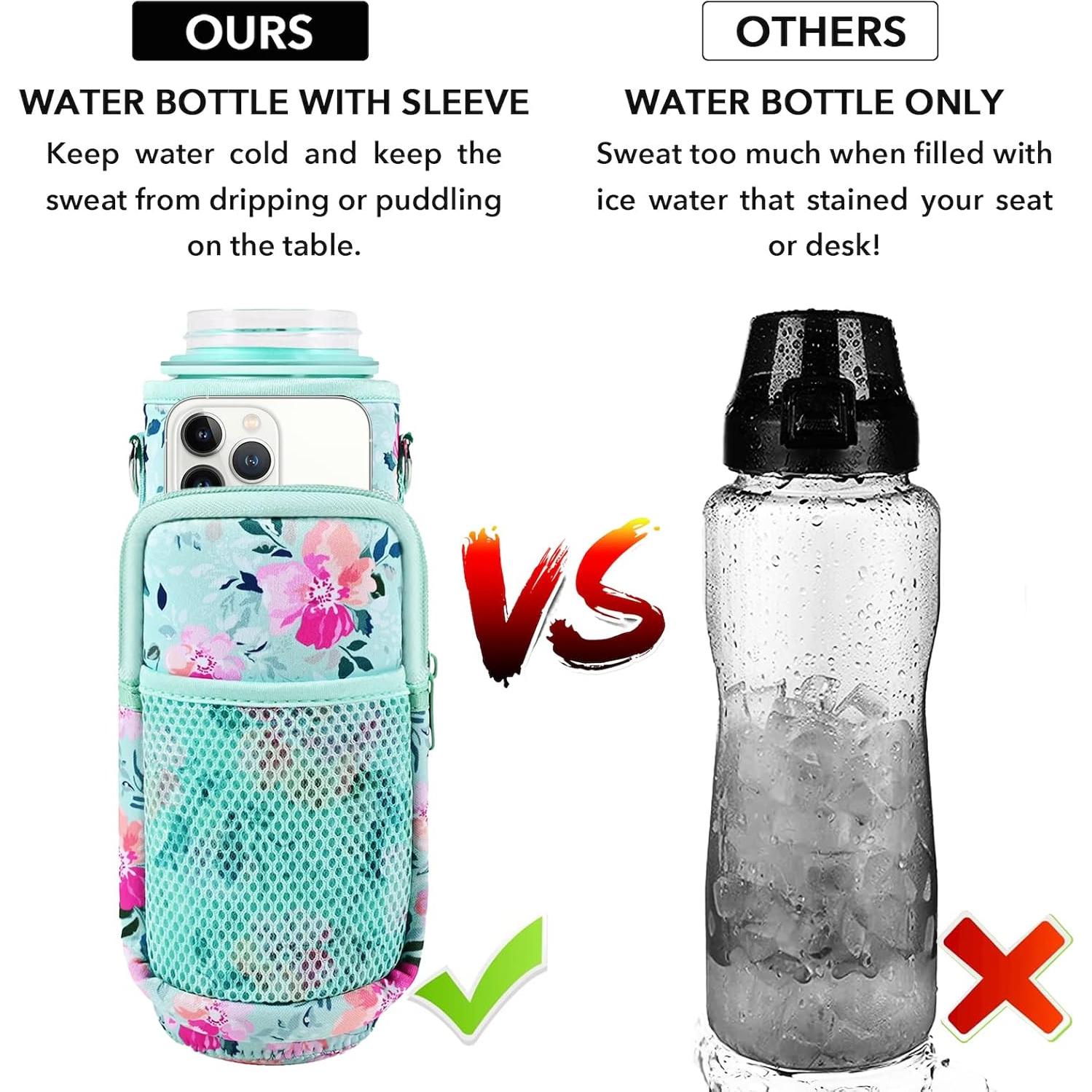 Botella de Agua Newfad 1L con Pajilla y Funda Aislante